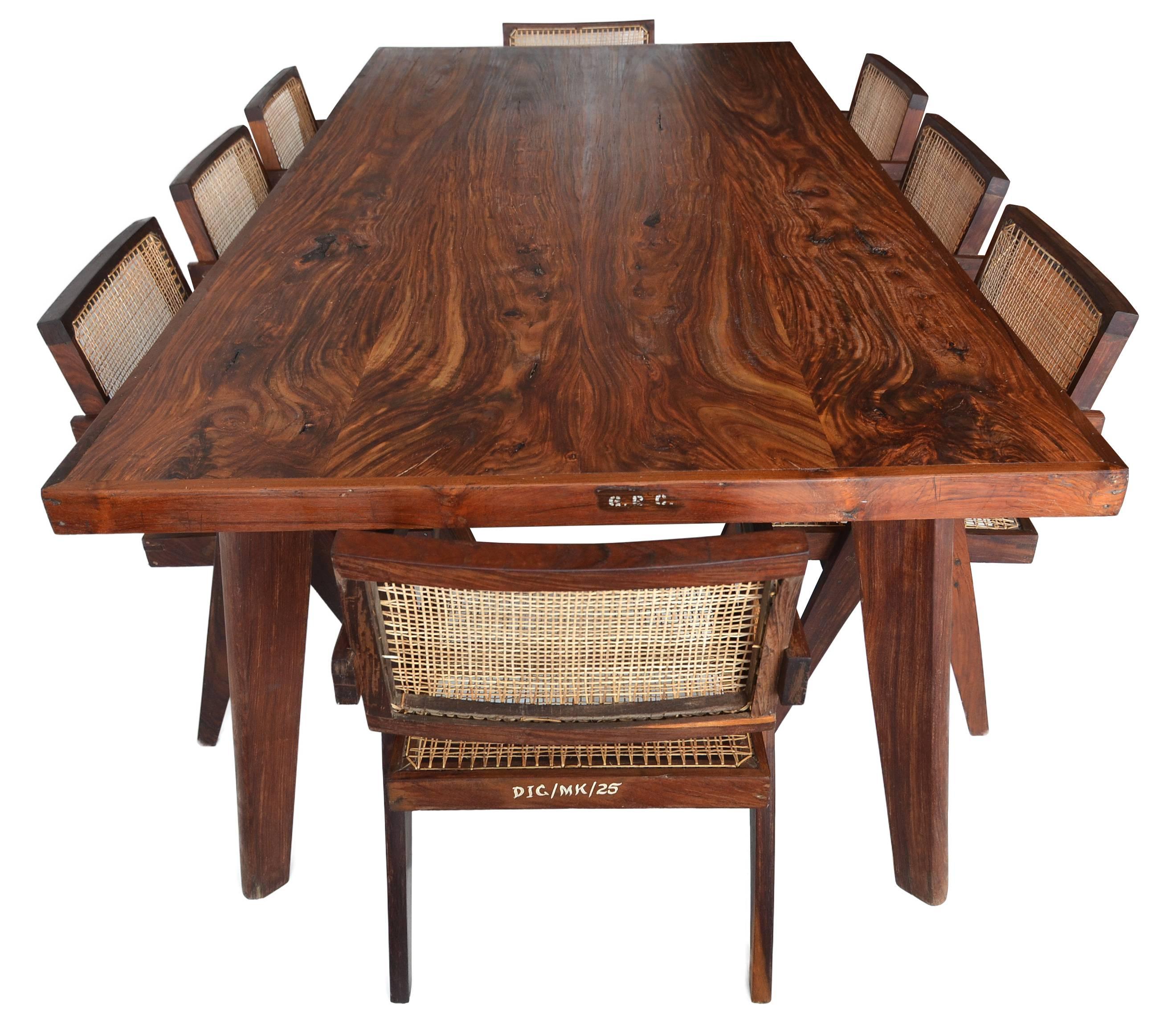 Indian Monumental Pierre Jeanneret Table in Solid Sissoo Rosewood