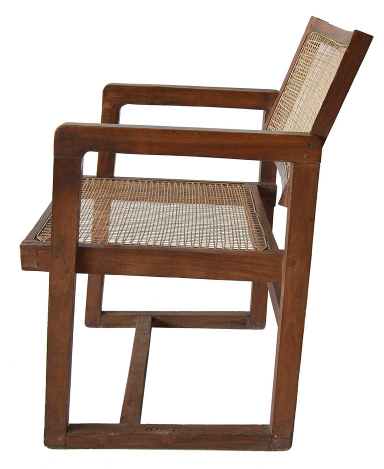 Pierre Jeanneret "Box" Desk Chair in Teak at 1stDibs