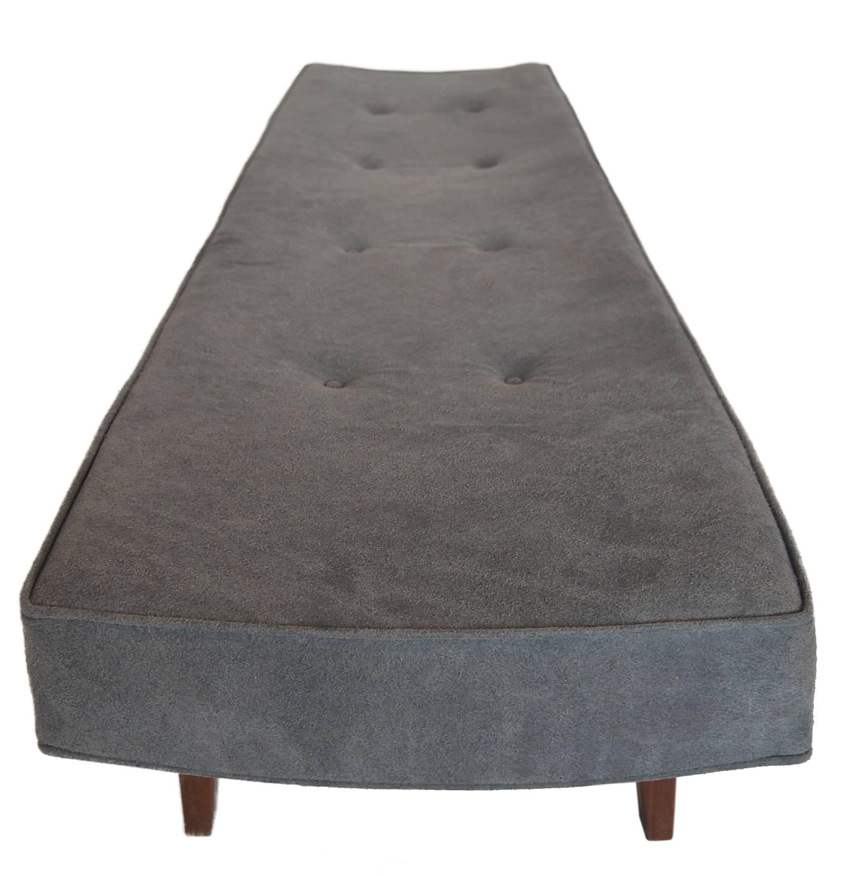 American Jens Risom Bench in Suede