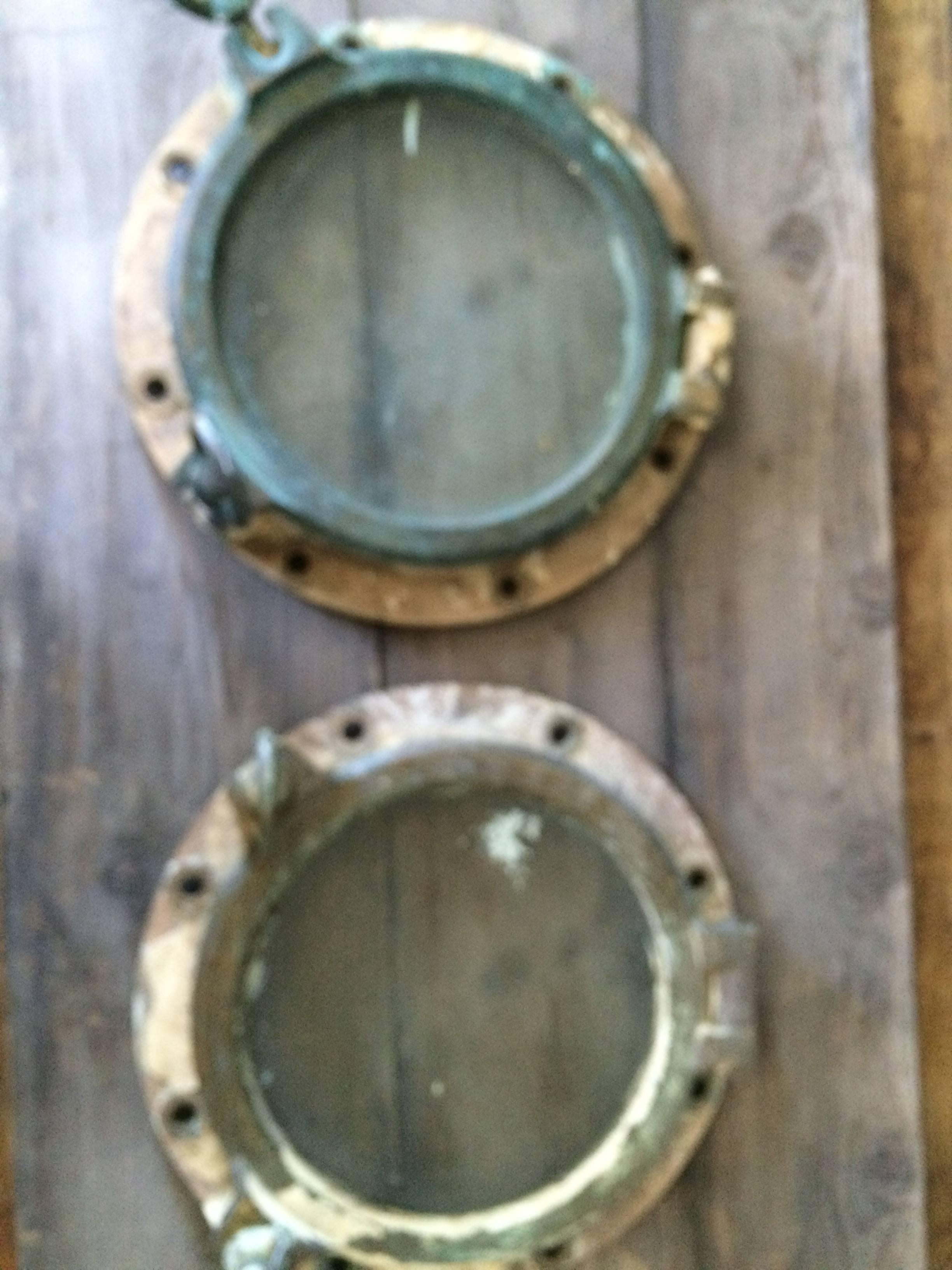 Pair of Bronze French Portholes 1