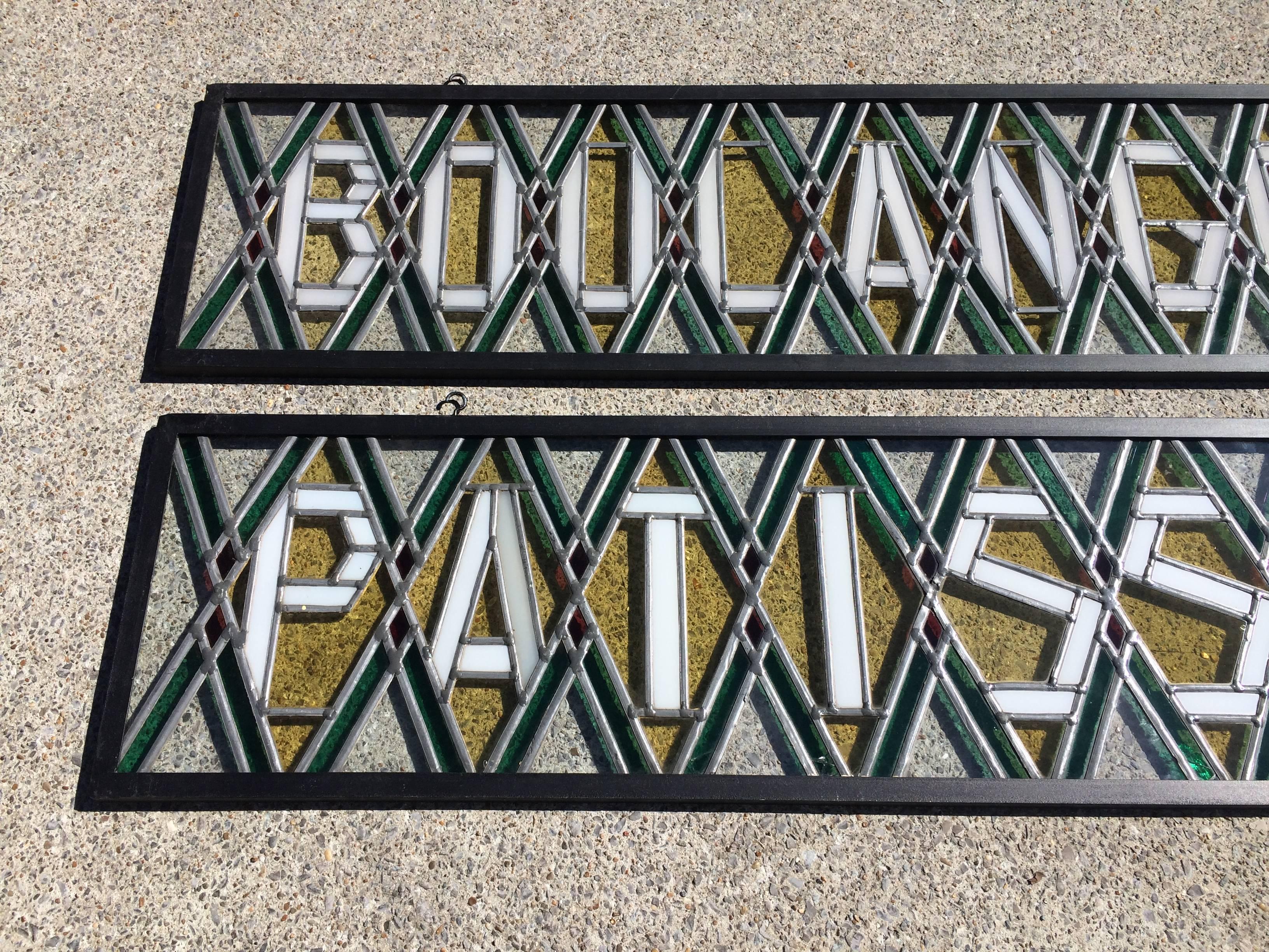 Antique French Stained Glass Shop Signs For Sale 5