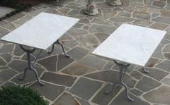 Pair of French Marble top Bistro tables