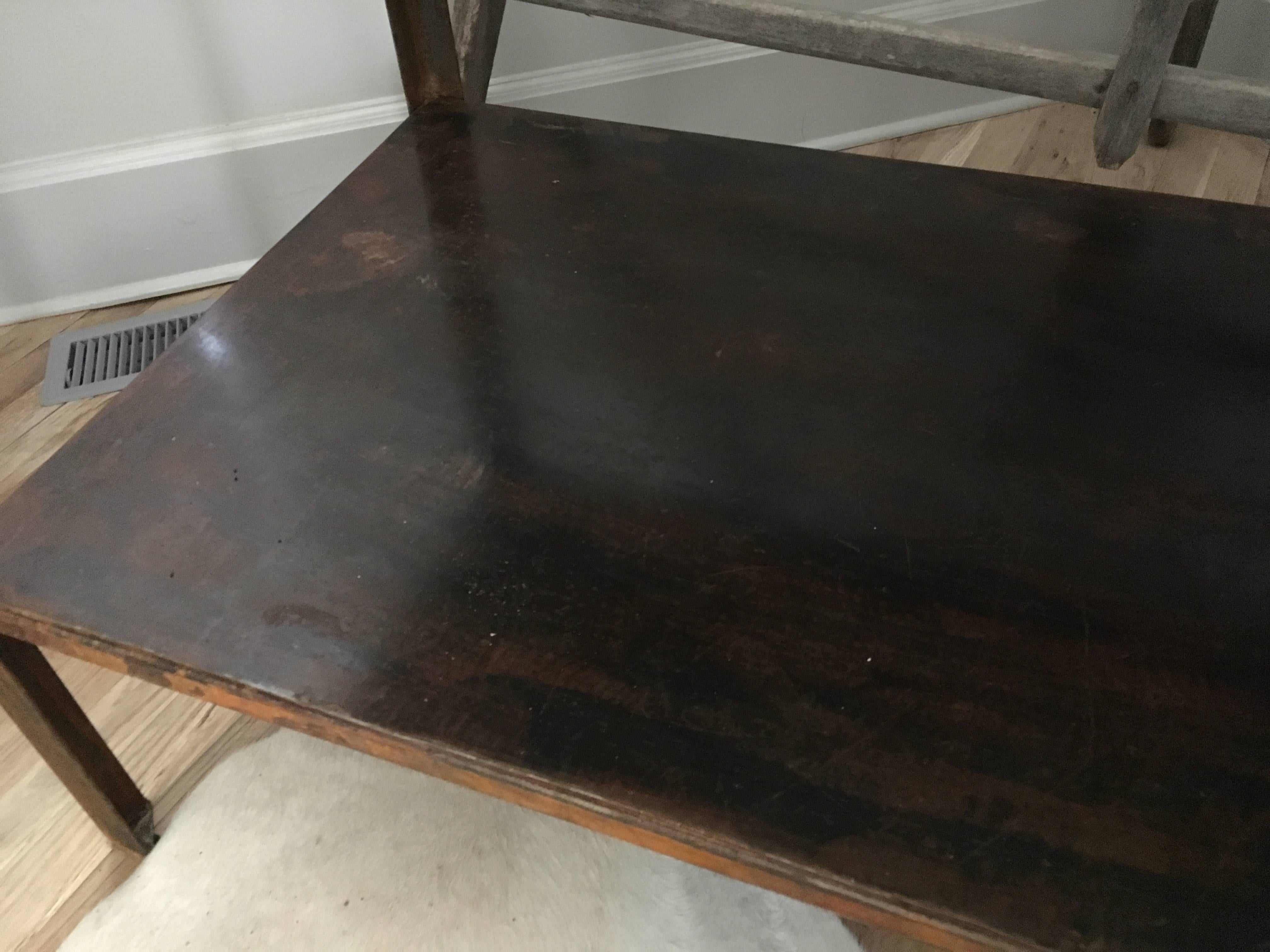 19th Century French Butchers Block with Steel Stand For Sale 2