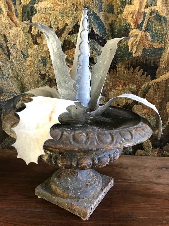 Three Late 1800s Antique French Zinc Aloes For Sale at 1stDibs