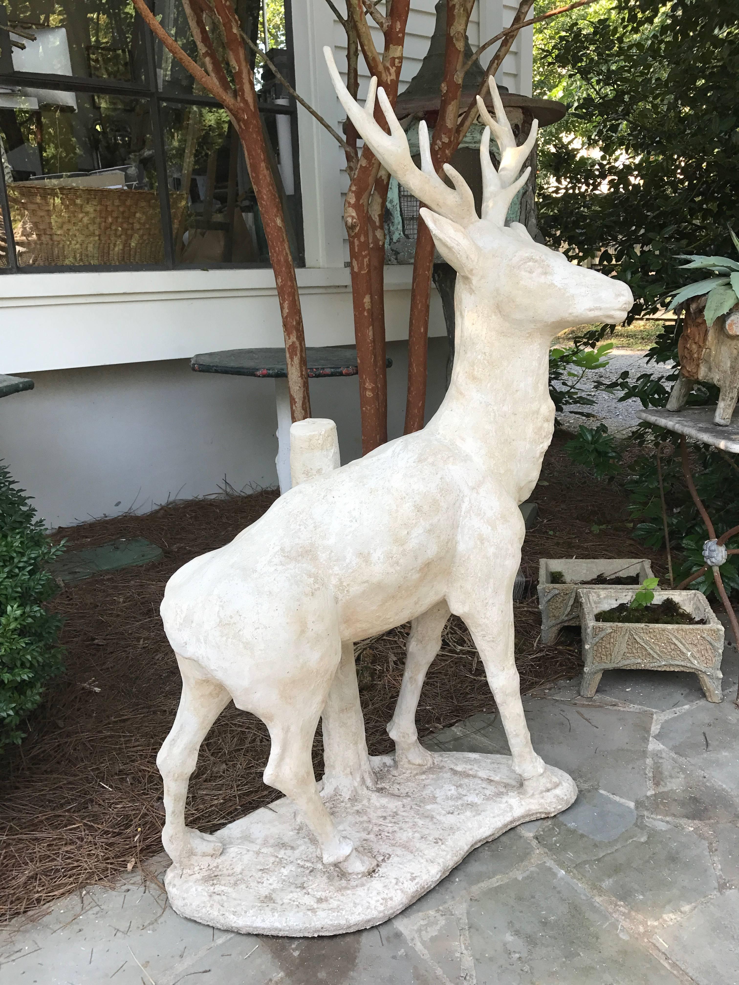 Cement Large Standing Deer Statue
