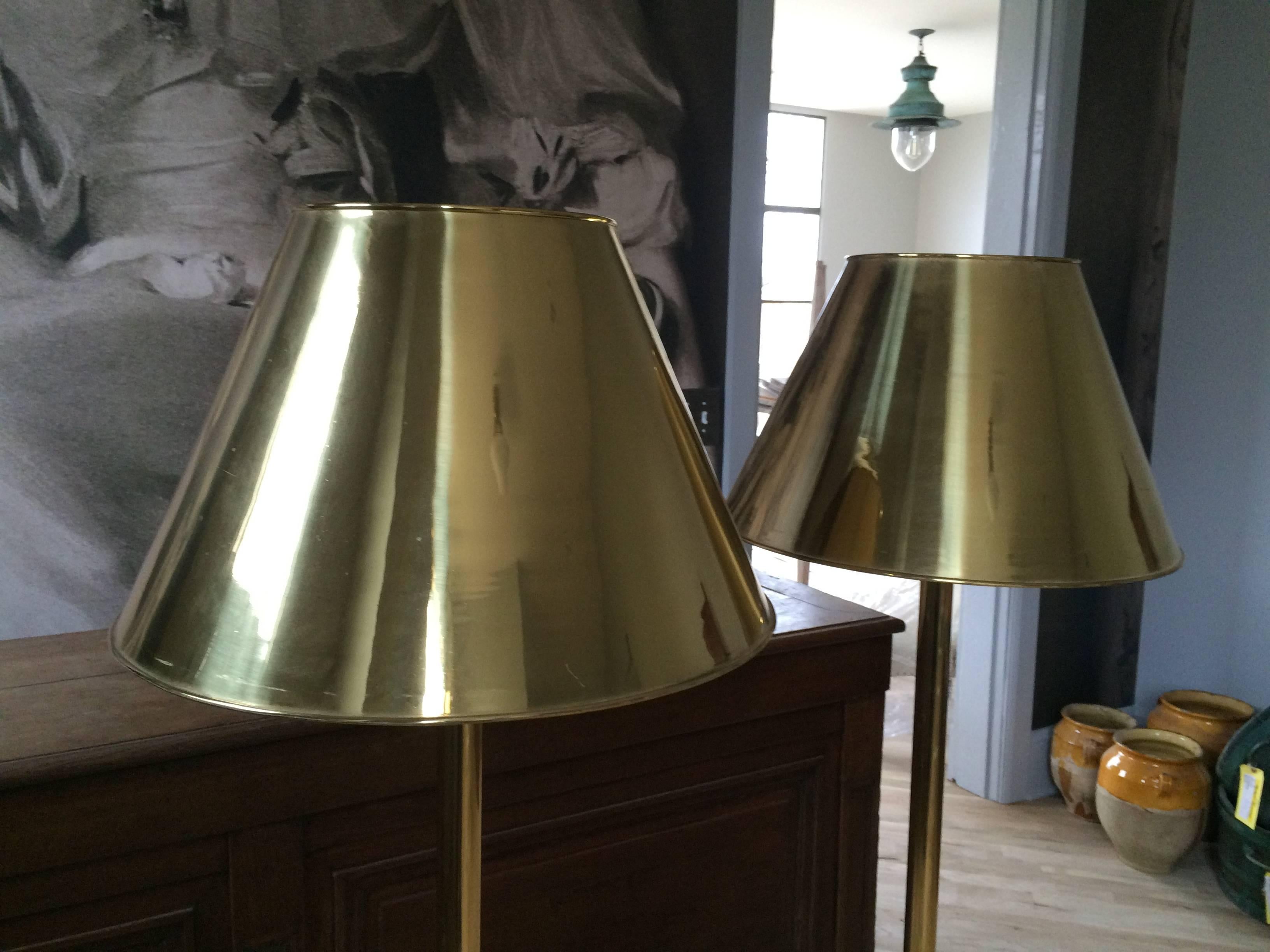 Mid Century French Brass Floor Lamps 2