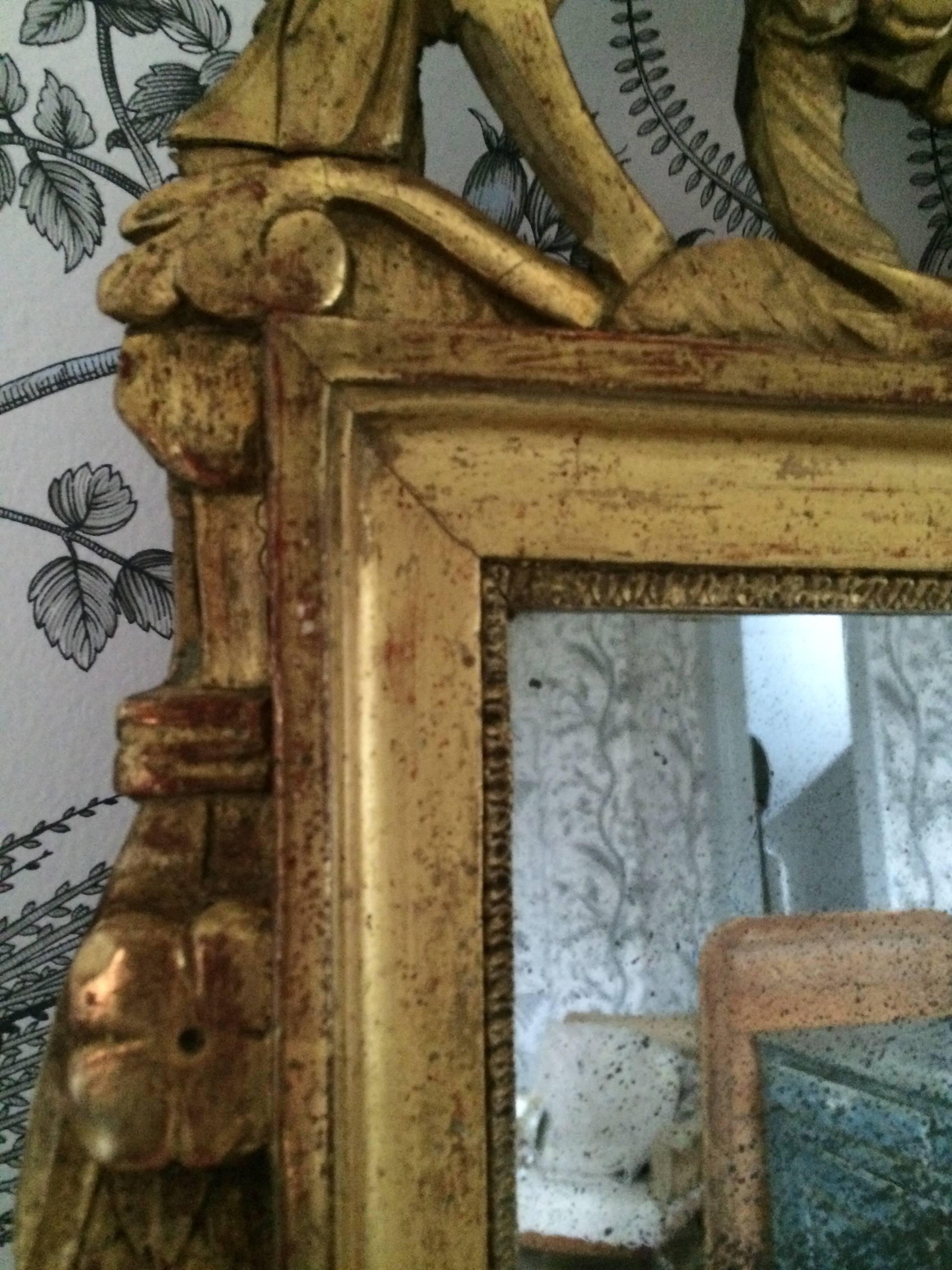 Late 18th Century Louis XVI Style French Gilt Mirror