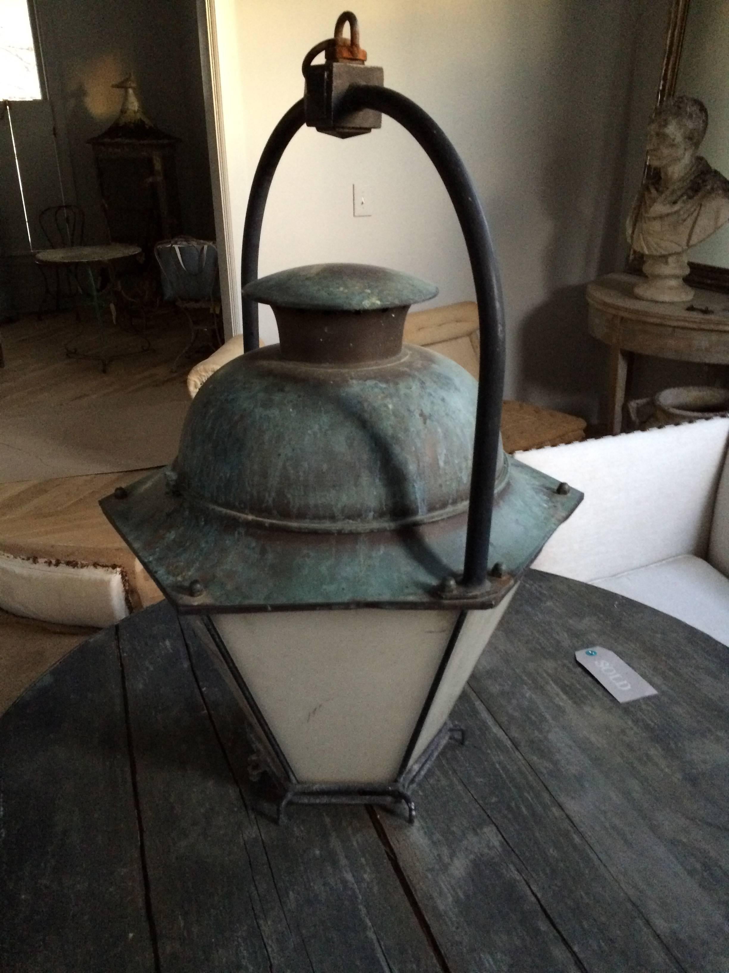 Copper 19th Century French Stable Lantern