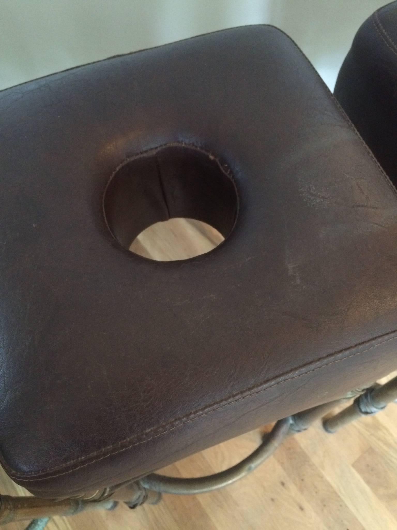 20th Century English Leather Bar Stools For Sale