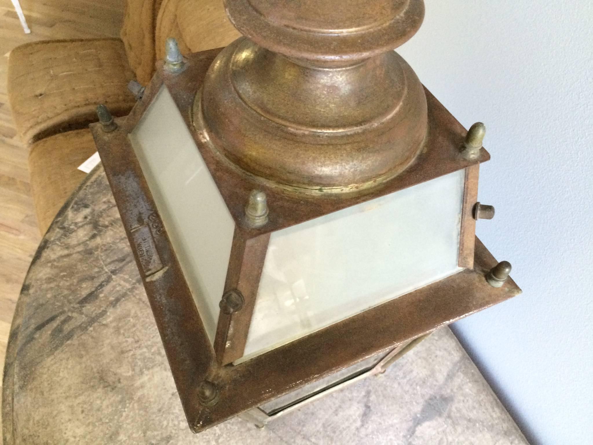 Austrian Copper Lantern Sconce For Sale 2