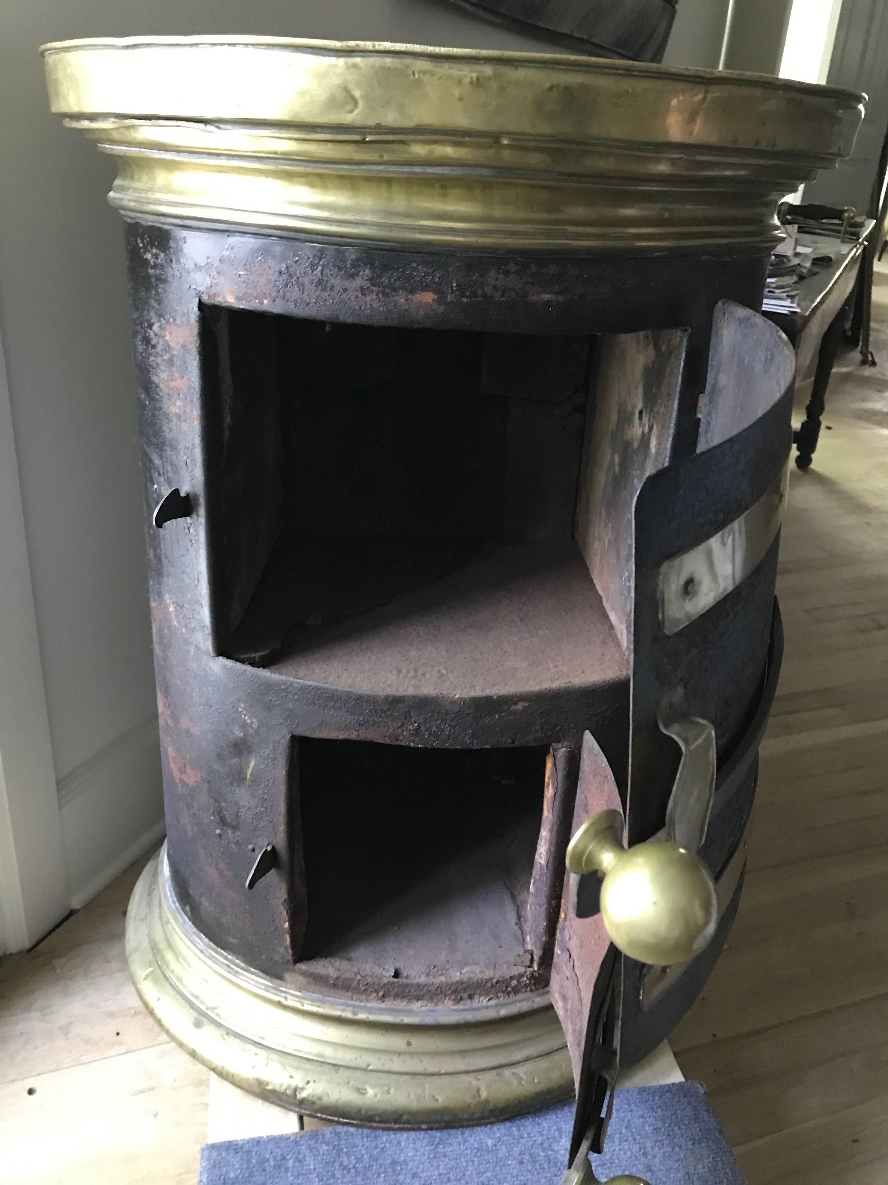 Rare French Brass and Iron Stove, circa 1850 For Sale 3