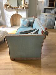 1940's French Salon Sofa with Original Fringe Upholstery
