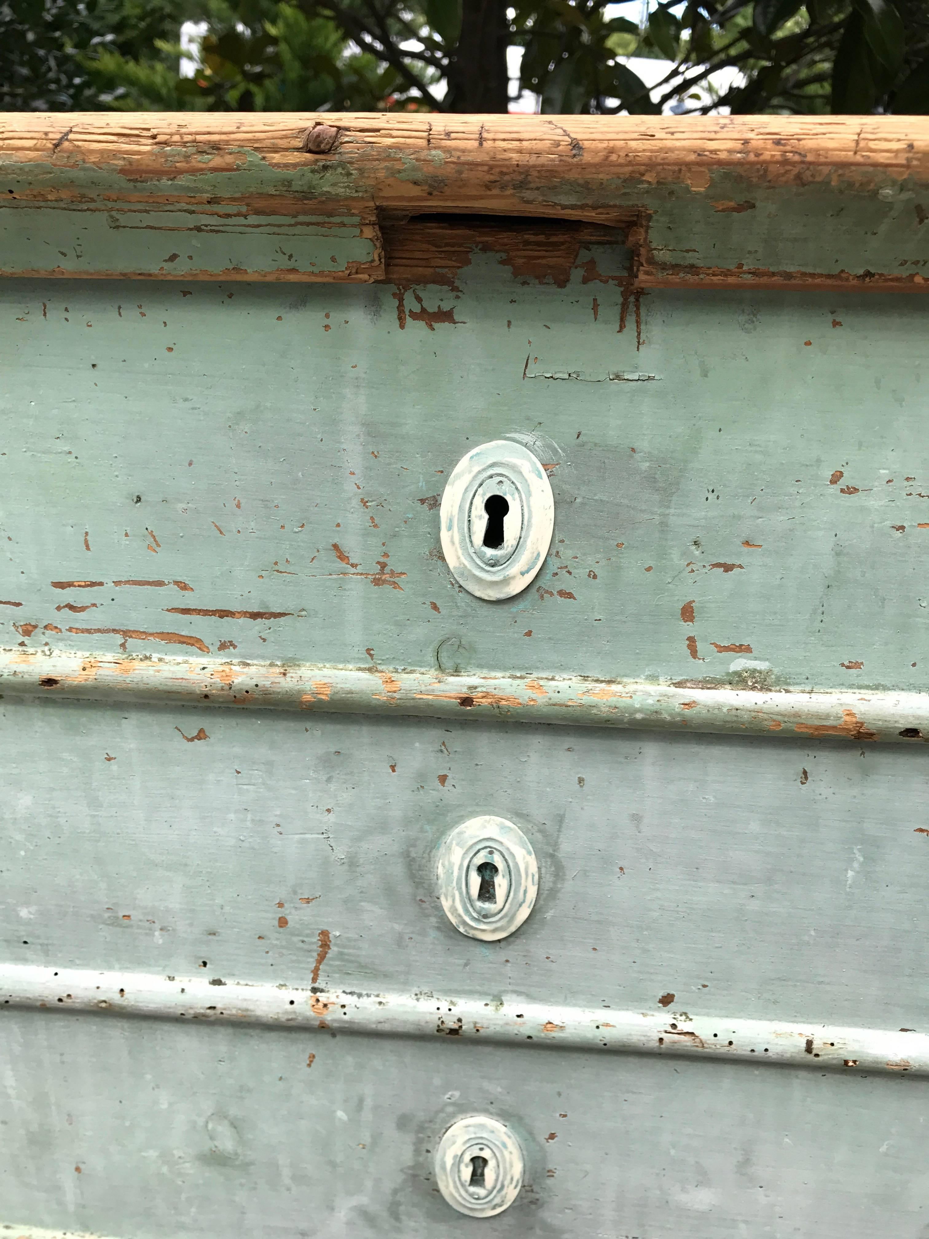 19th Century Blue Painted Swedish Chest