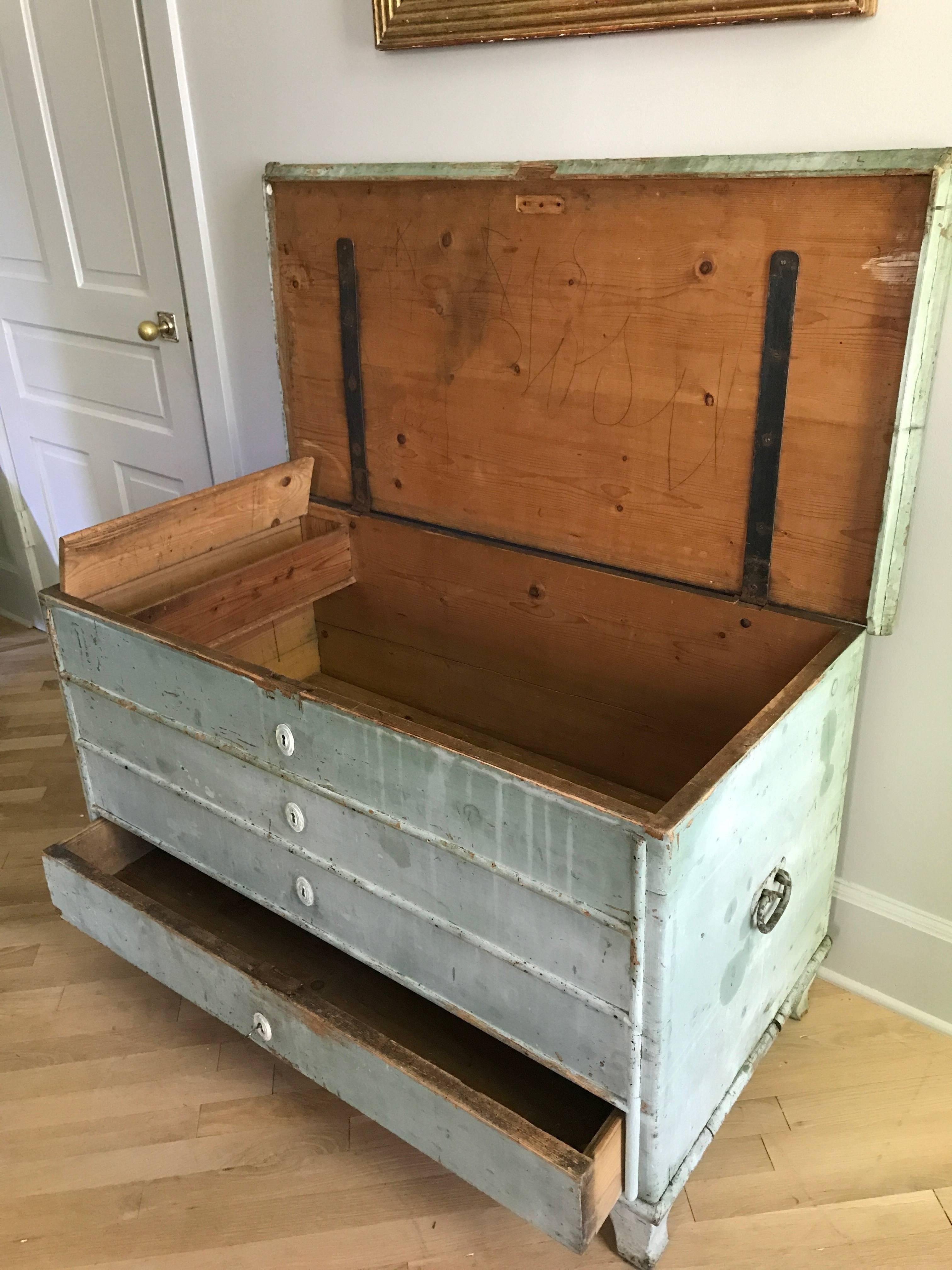 Blue Painted Swedish Chest 5