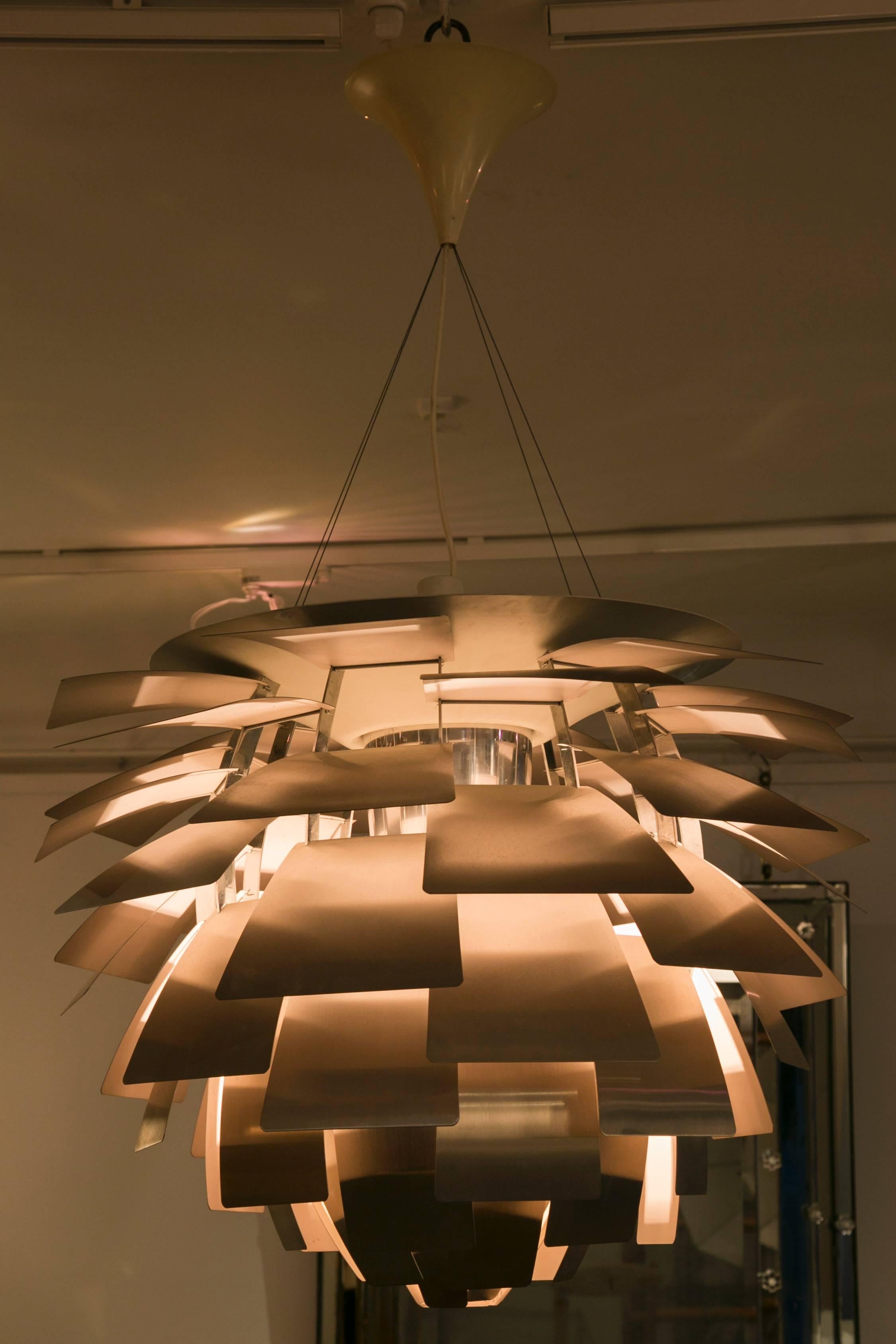 Brushed Large 'Artichoke' Ceiling Fixture by Poul Henningsen for Poulsen