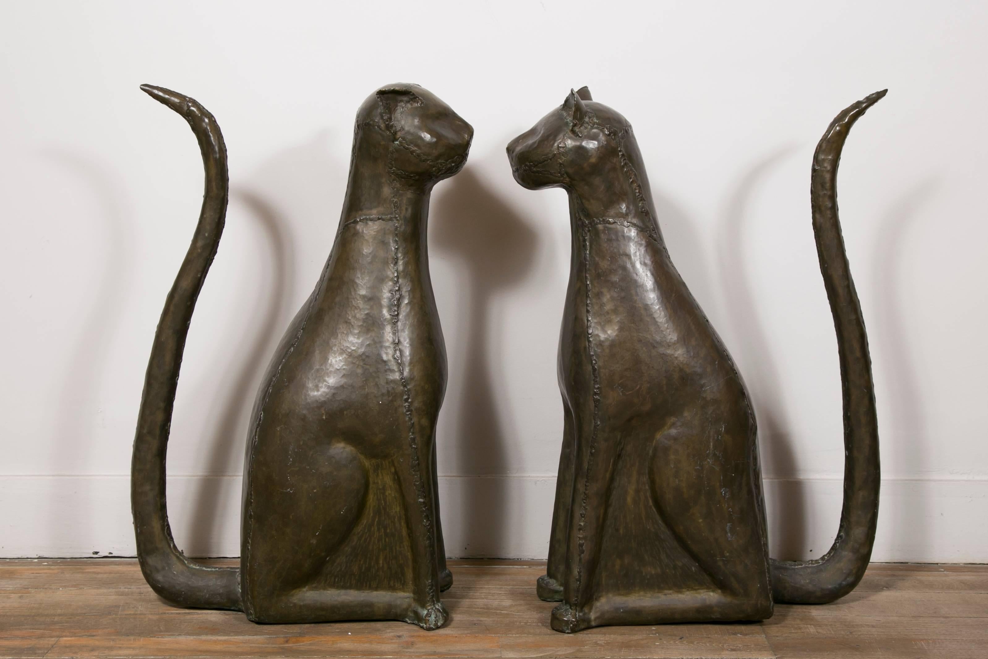 Egyptian Revival Elegant Pair of Egyptian Style Cats, 1960