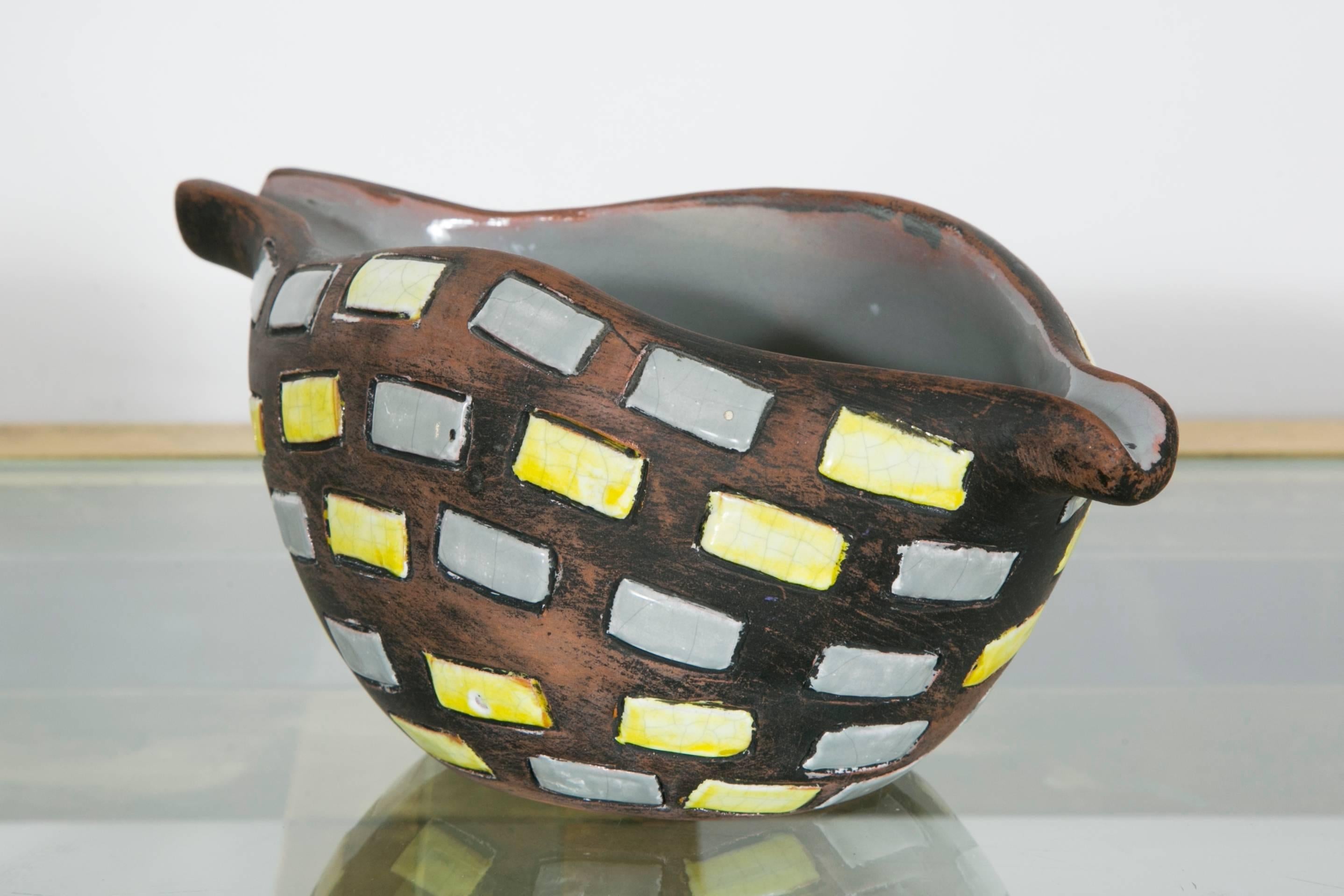 Glazed Ceramic Bowl by Raymor, Italy, 1970s In Excellent Condition In Paris, Ile-de-France