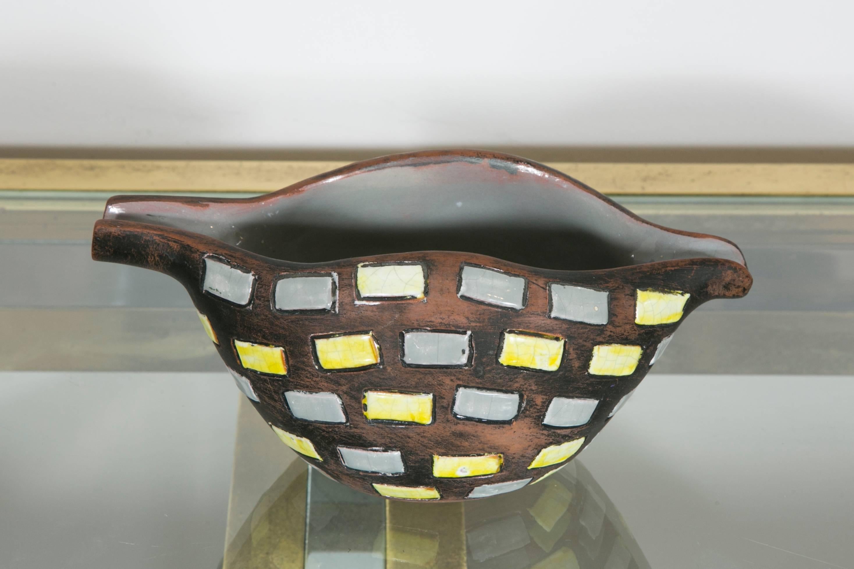 Mid-Century Modern Glazed Ceramic Bowl by Raymor, Italy, 1970s