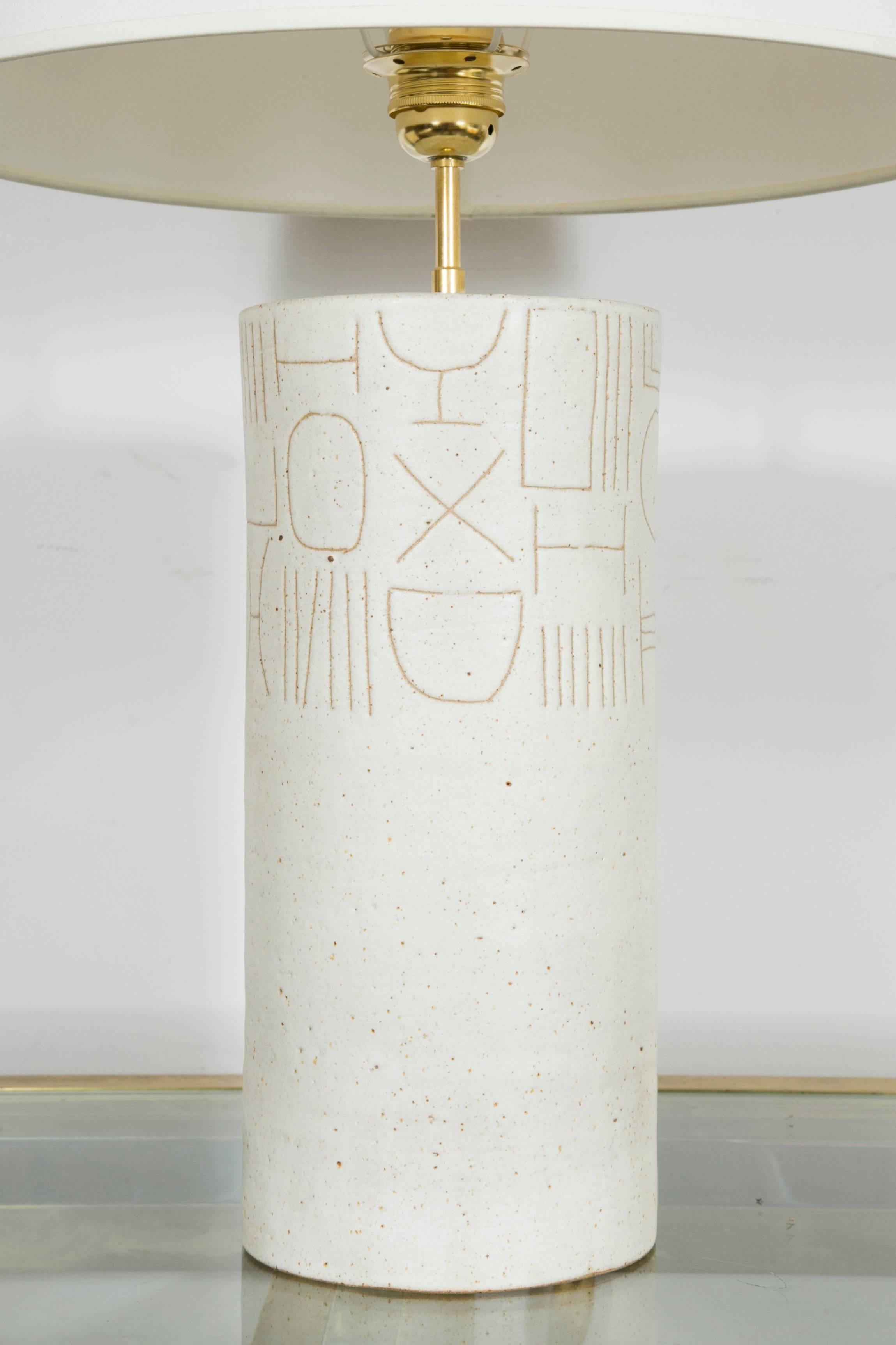 Glazed Ceramic Lamp by Bruno Gambone, Italy In Excellent Condition In Paris, Ile-de-France