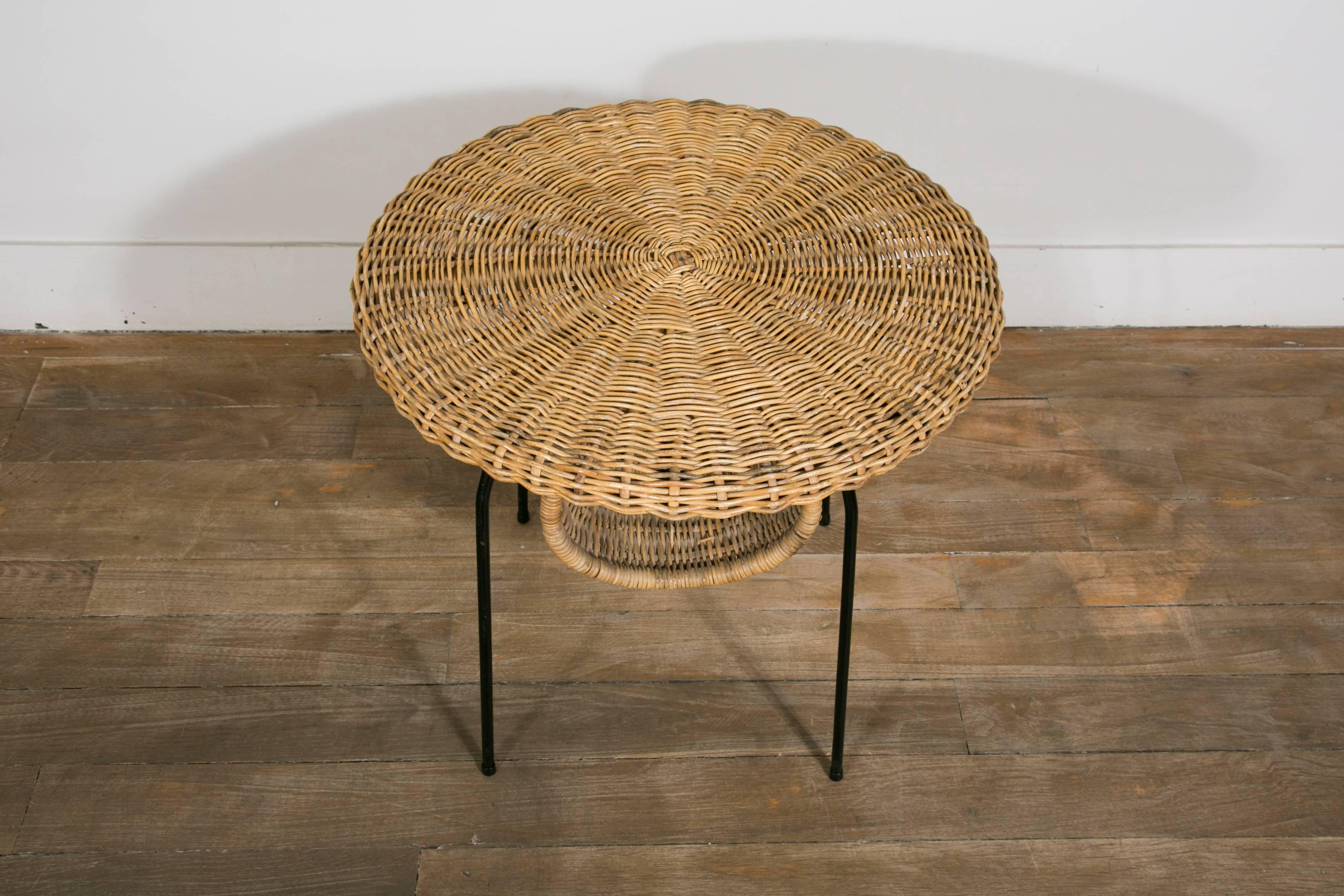 Rattan Set of Scoop Chairs and Table, Style of Janine Abraham, France 3