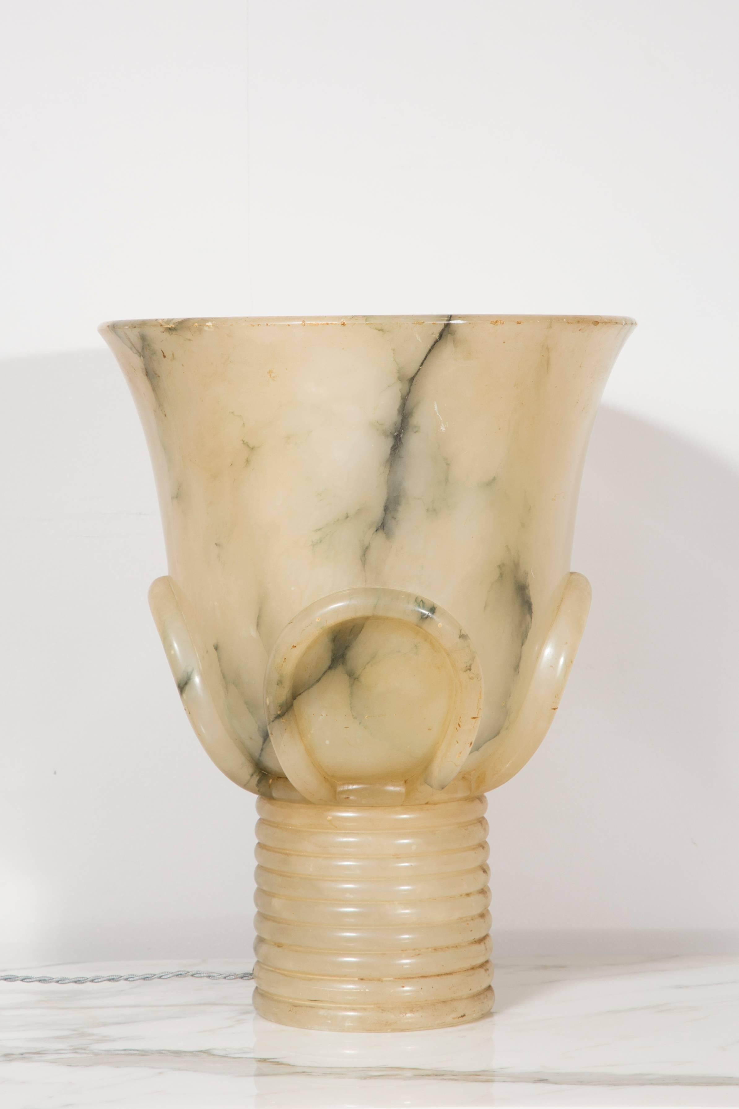 Mid-20th Century Alabaster Lamp, Italy, 1940s