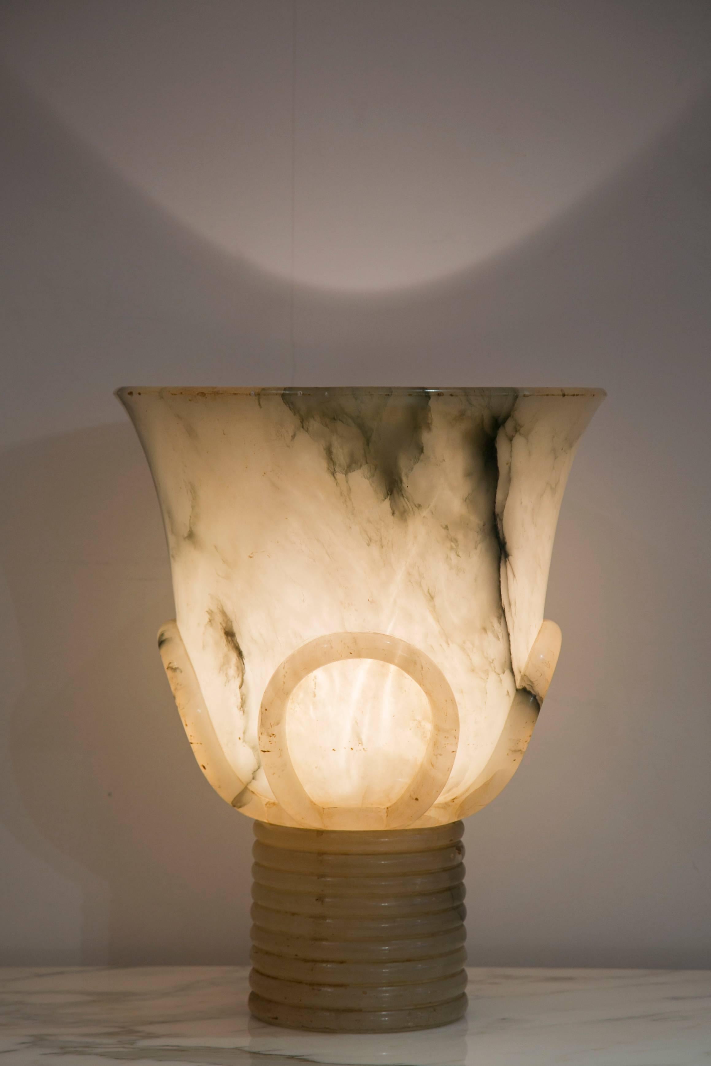 Alabaster Lamp, Italy, 1940s 1