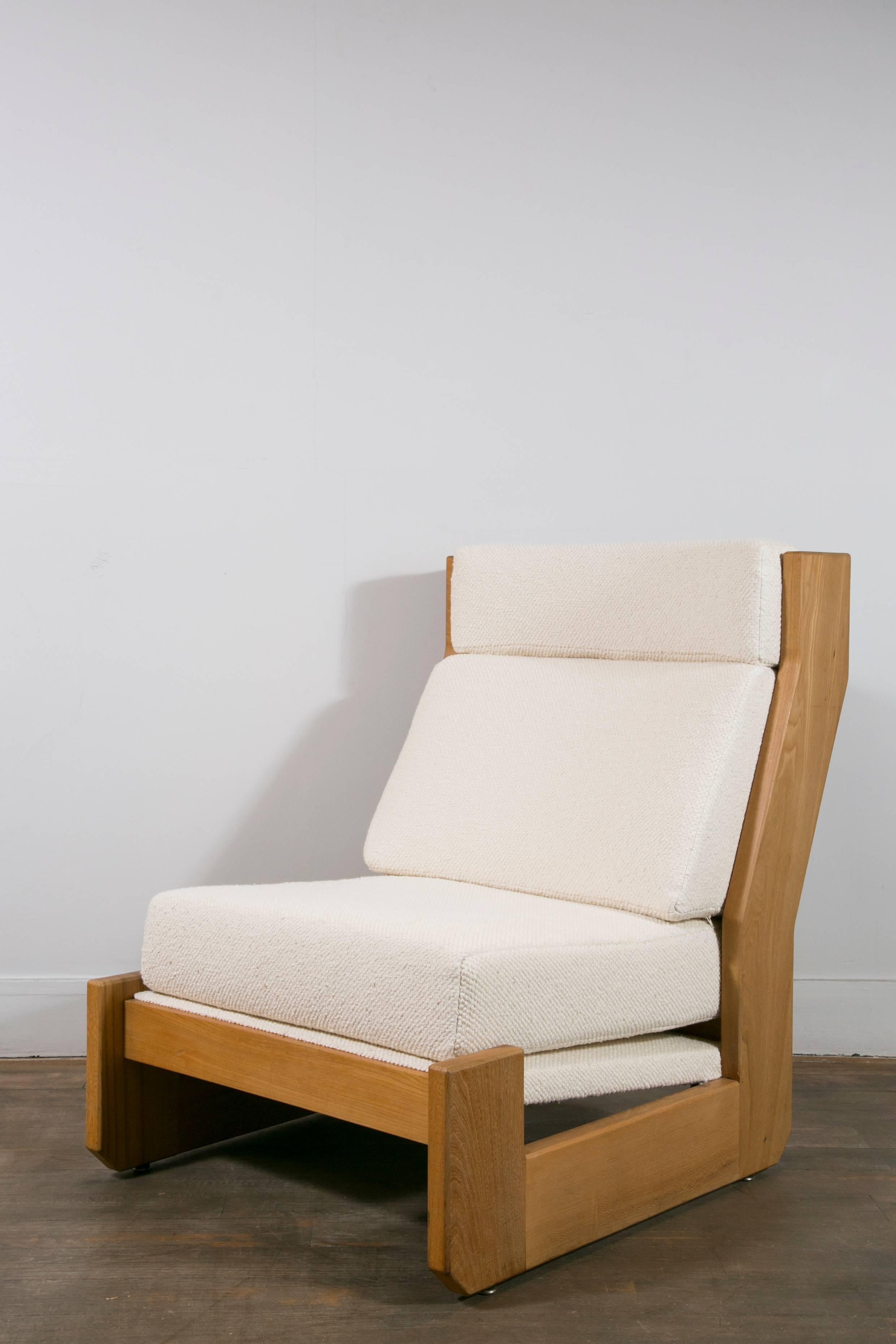 Mid-20th Century Pair of Large Slipper Chairs in the Manner of Pierre Chapo