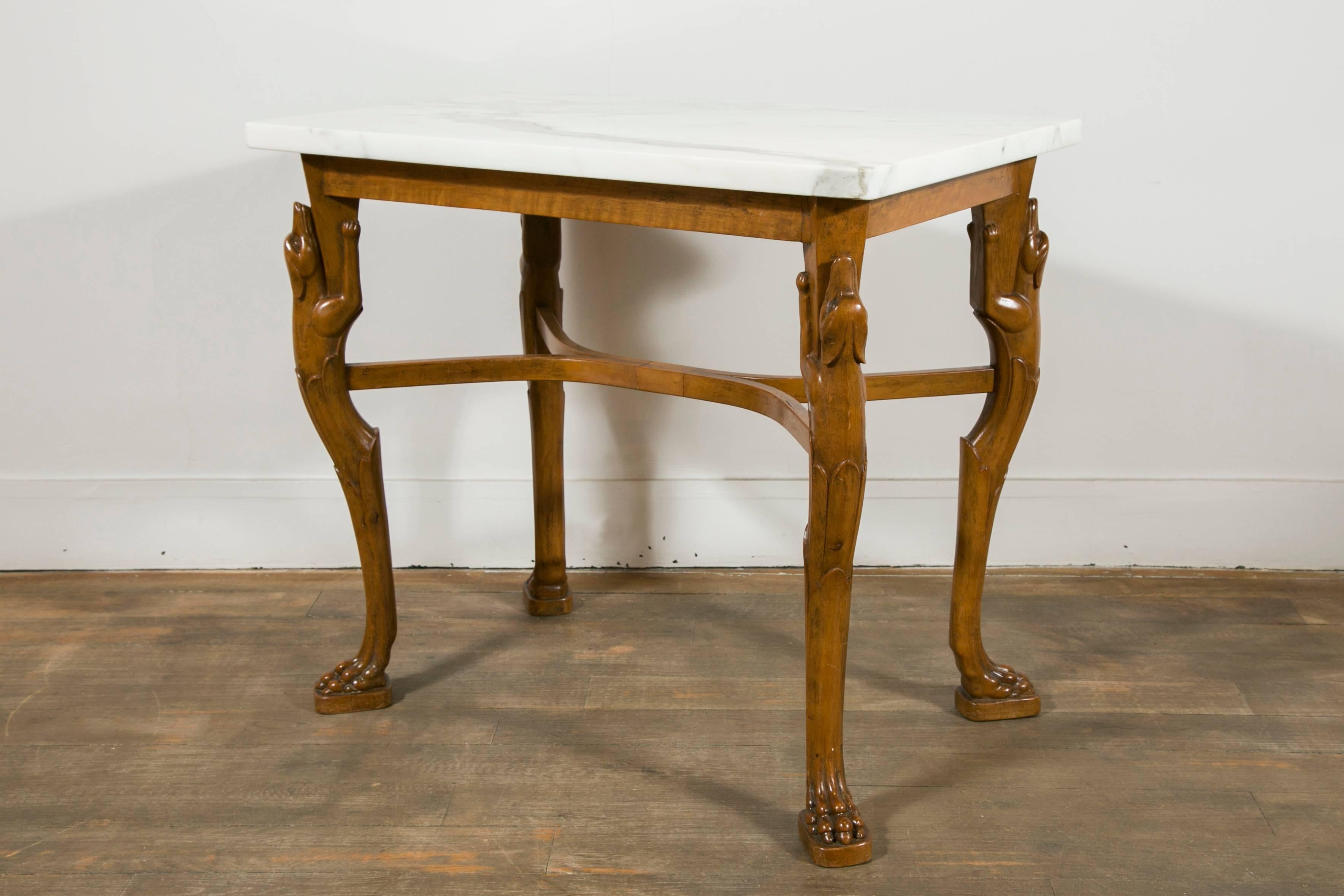 Neoclassical Wood Table and Chair in the Pompeian Style, Italy, circa 1920