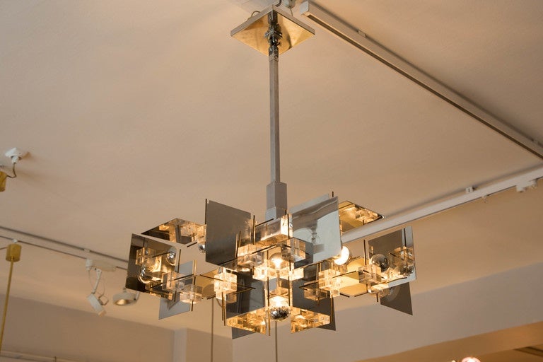 Mid-Century Modern A geometric Sciolari chandelier, 1960