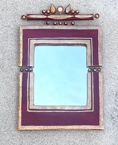 Specchio in ceramica di Georges Pelletier, Francia, 1975 circa
