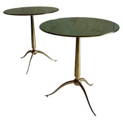 Paire de guirlandes/tables d'appoint en laiton, Osvaldo Borsani. Italie années 50