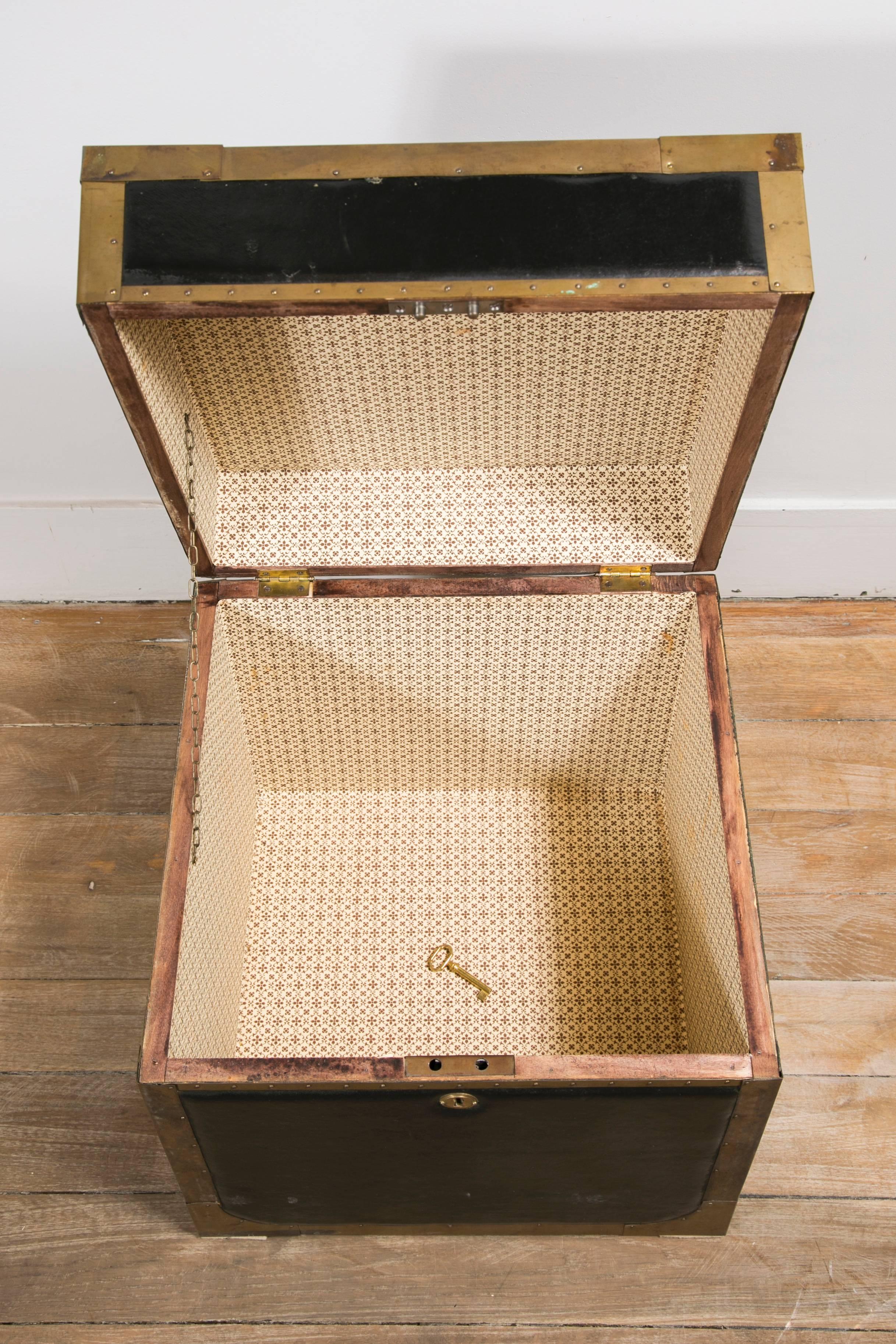 Attractive Pair of Leather and Brass Trunk Tables 2