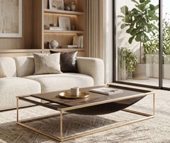 JNK Miami's Twiggy Minimalist Leather & Gold Coffee Table
