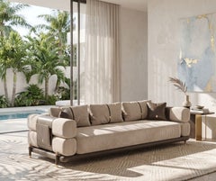 JNK Miami's Twiggy Luxury Channel-Tufted Leather-Accented Sofa