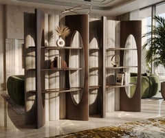 JNK Miami's Venturi Curved Wood and Brass Display