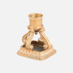 Gold and Sanguine Jasper Signet Seal Engraved with Alliance Coat of Arms