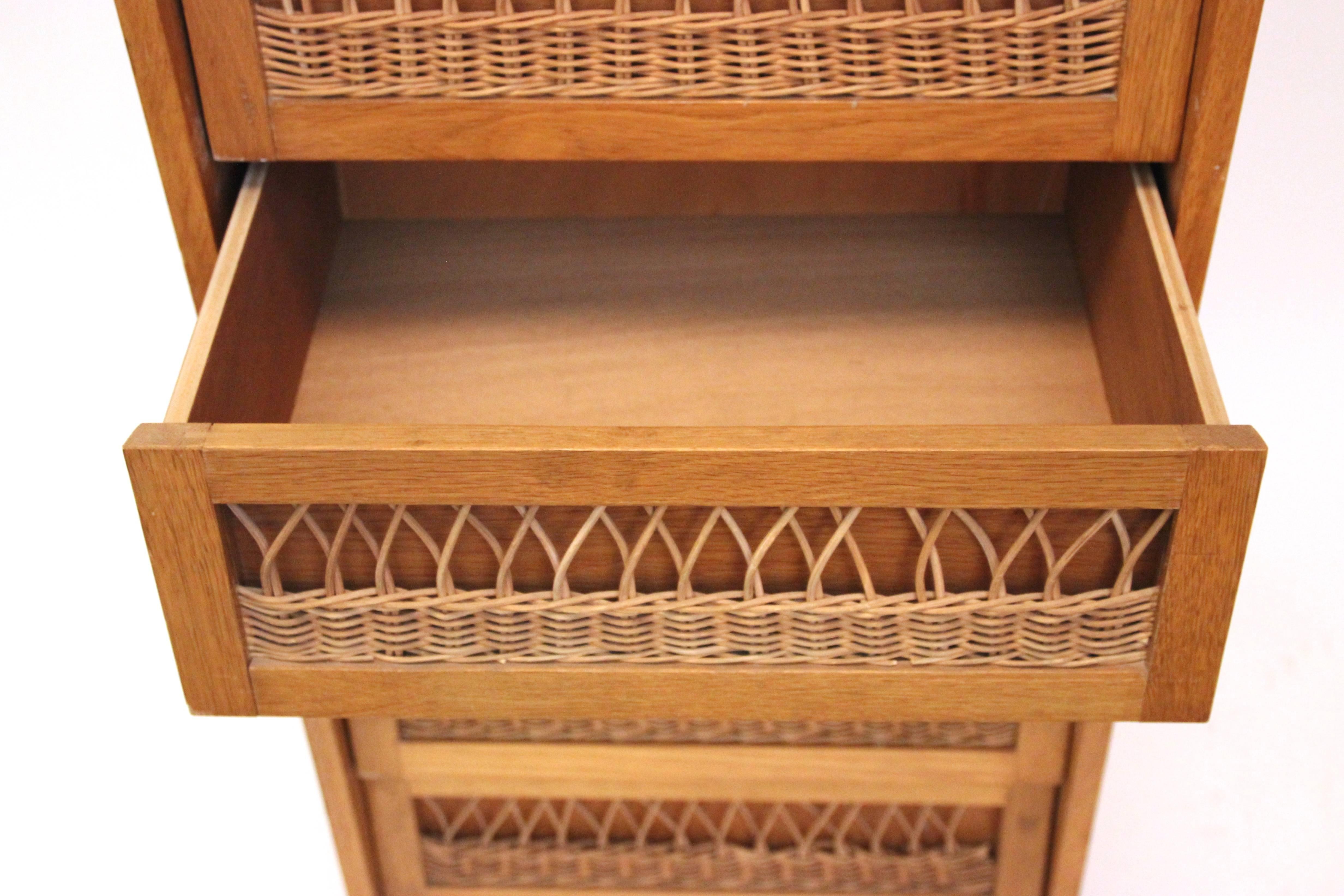 Buffets in the Style of Audoux-Minet, Wood and Wicker, circa 1970, France 1