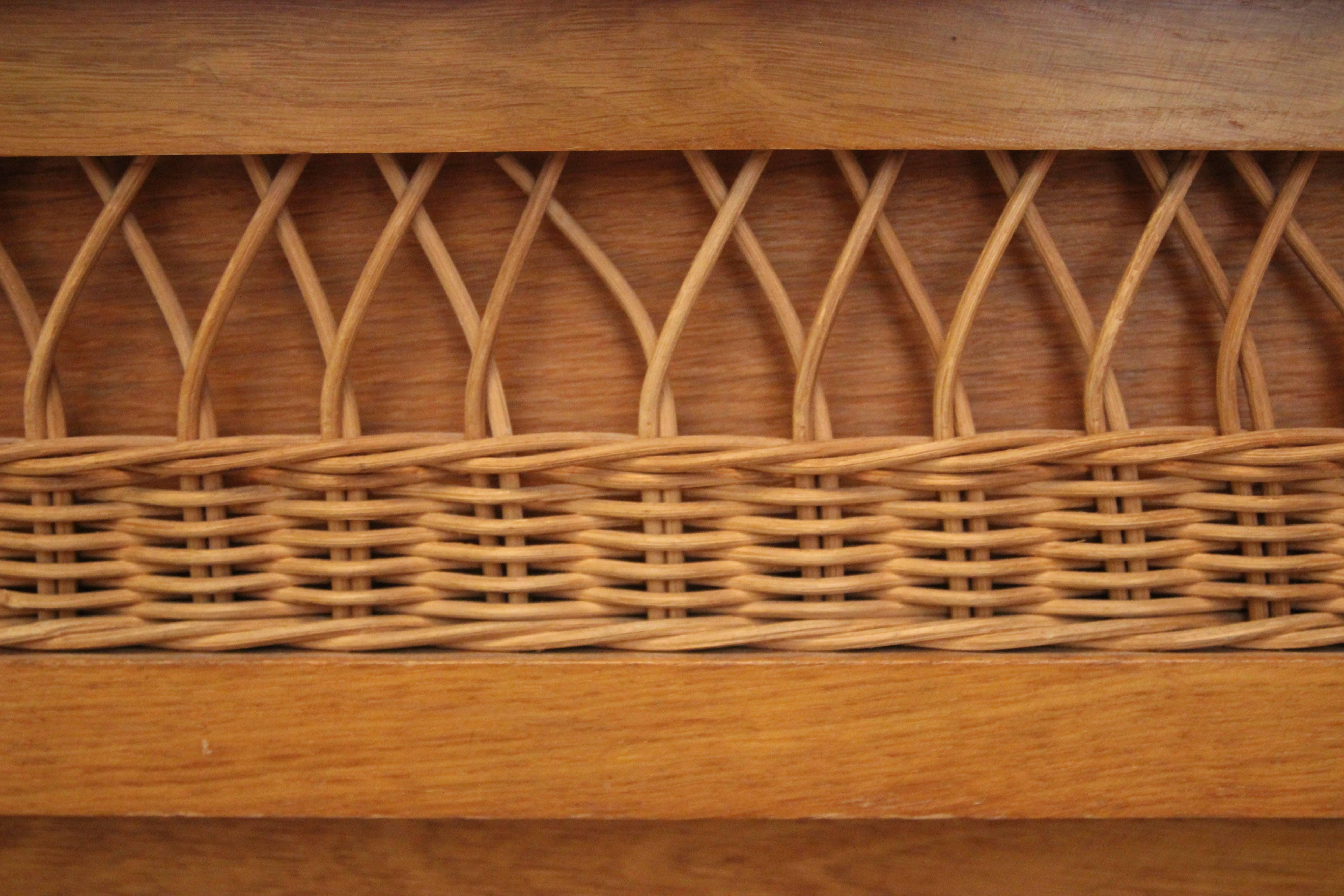 Buffets in the Style of Audoux-Minet, Wood and Wicker, circa 1970, France 2
