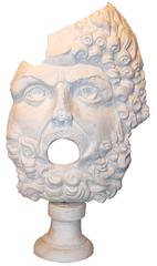 Pair of Masks of "Comedia Del Arte", Plaster, circa 2000, France