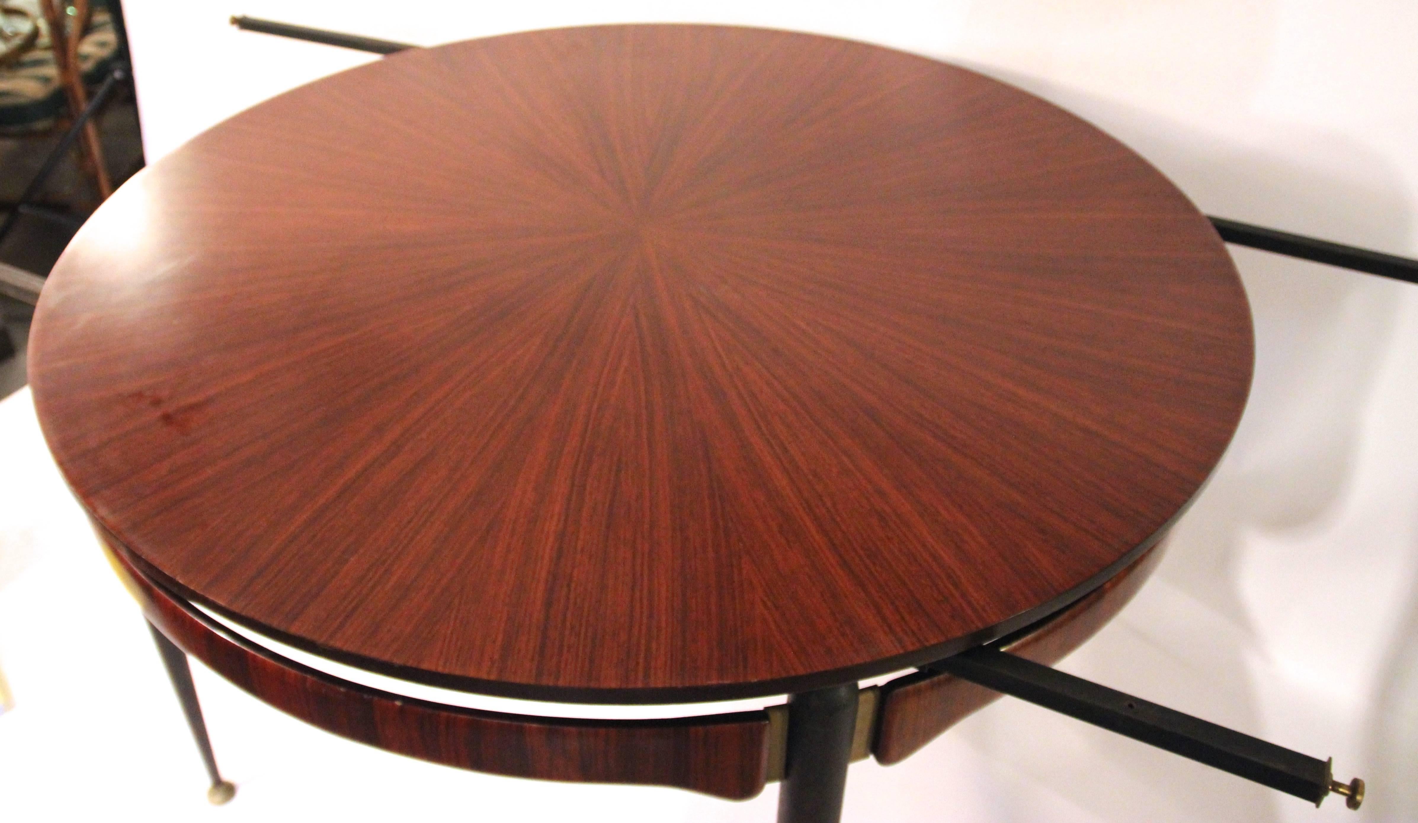 Brass Attributed to Franco Albini, Dining Table, Rosewood, circa 1970