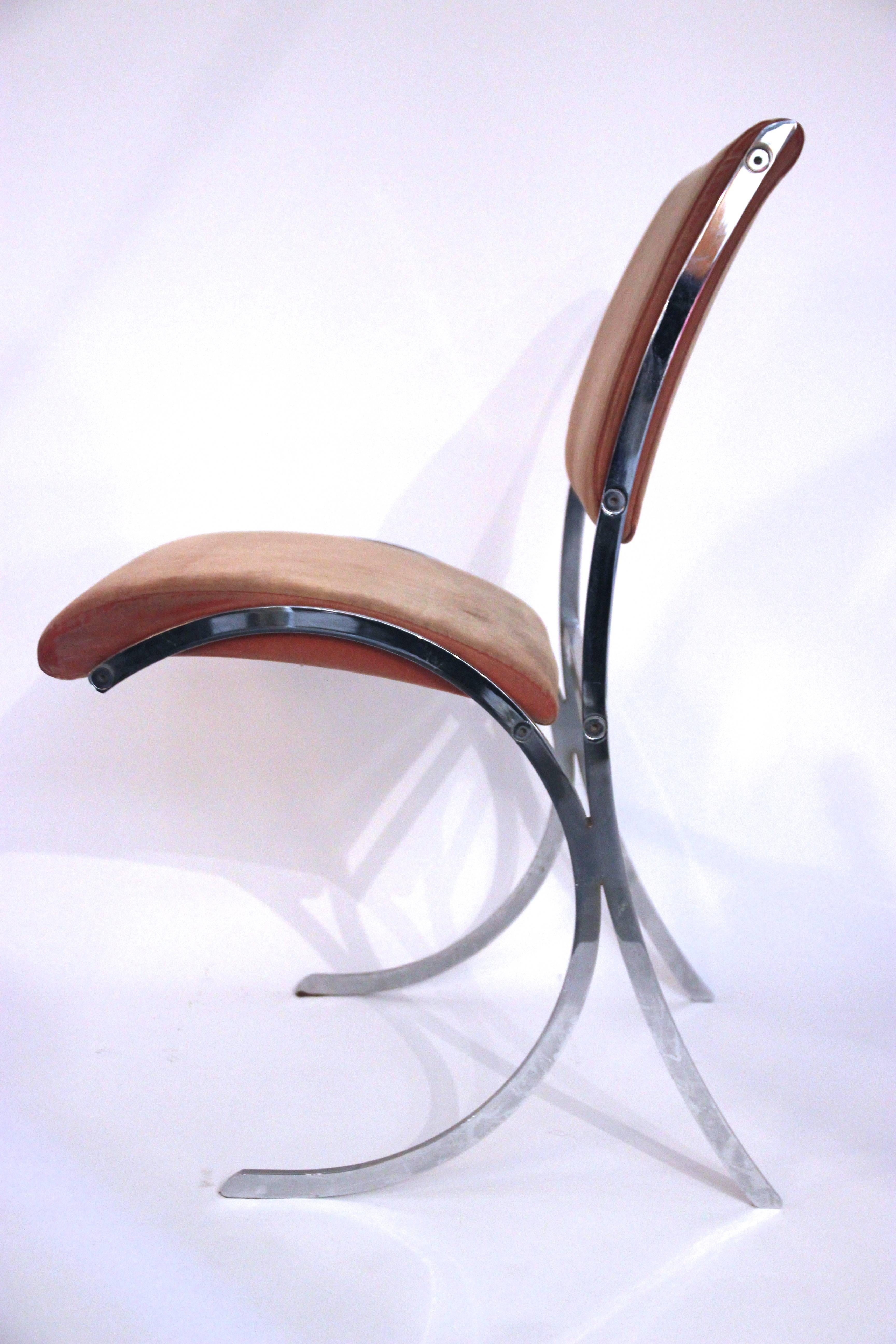 French Maison Jansen, Suite of Six Chairs, Metal, circa 1960, France