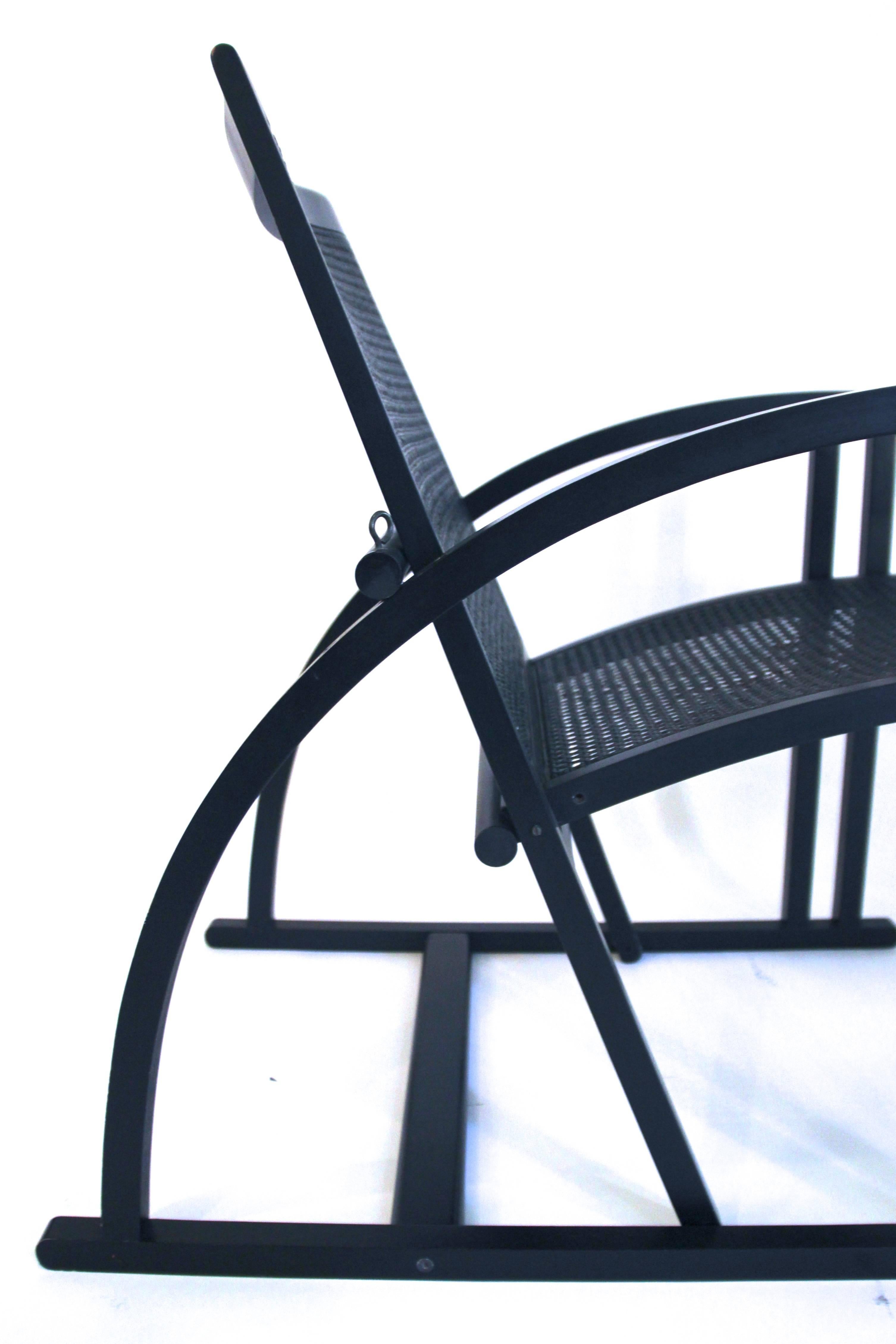 Rattan Mourgue, Armchair with Its Footrest, Model Arc, Edition Pamco Triconfort