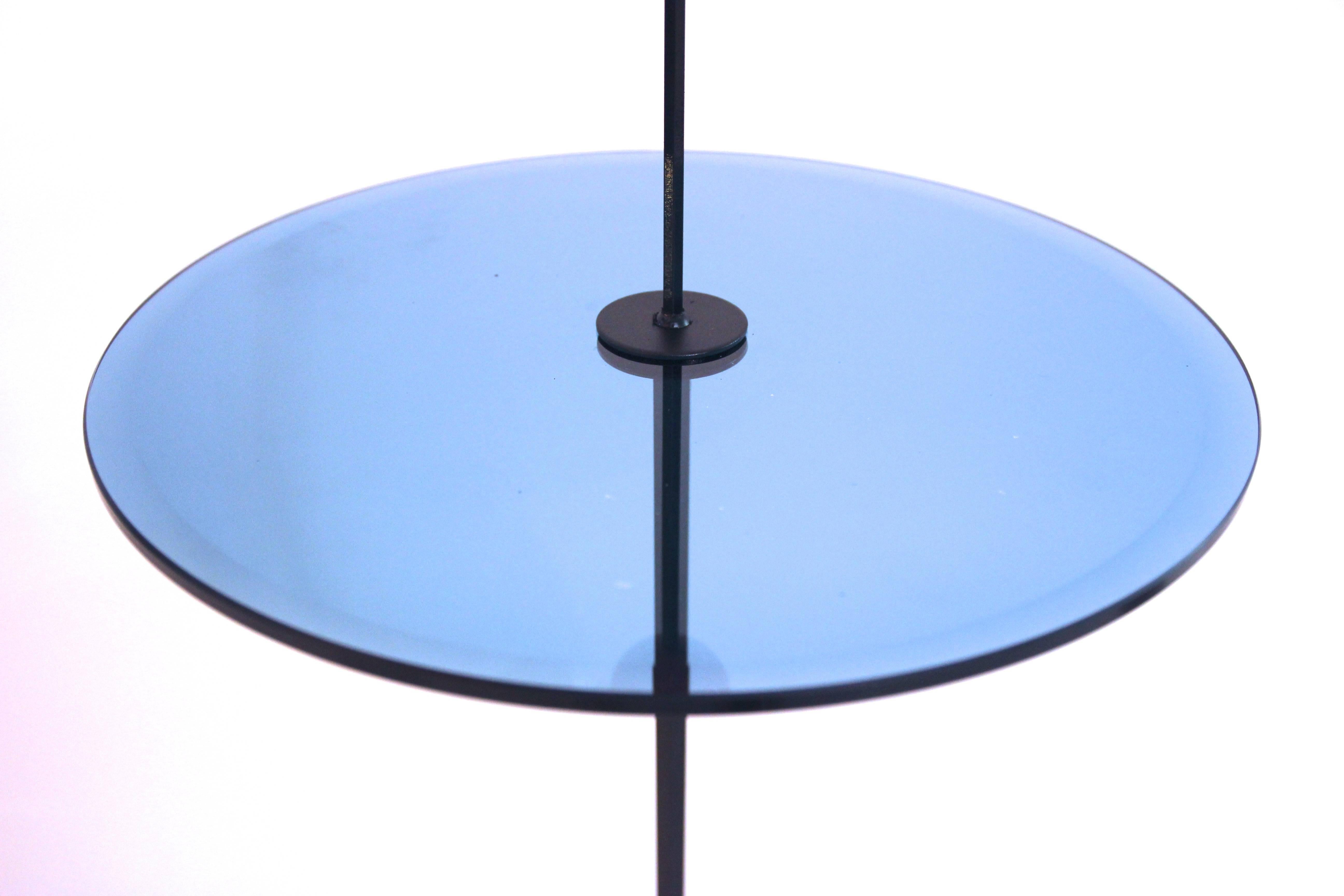 Lacquered Pierluigi Cerri for Fontana Arte, Small Table, Glass, Metal and Iron, circa 1980