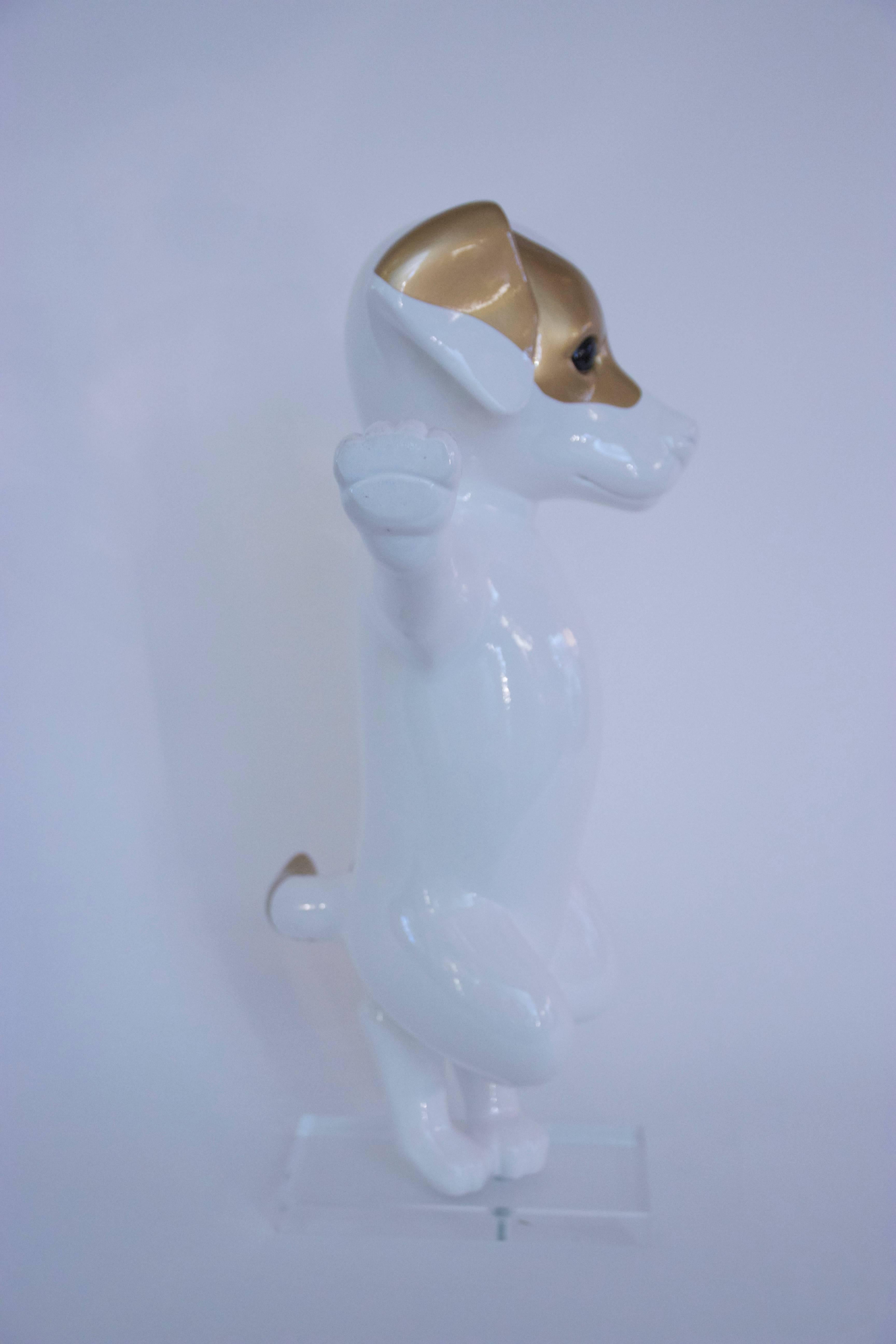 Modern Stéphane Bolongaro, Totor Dog Sculpture, Resin, Signed, 2016, France