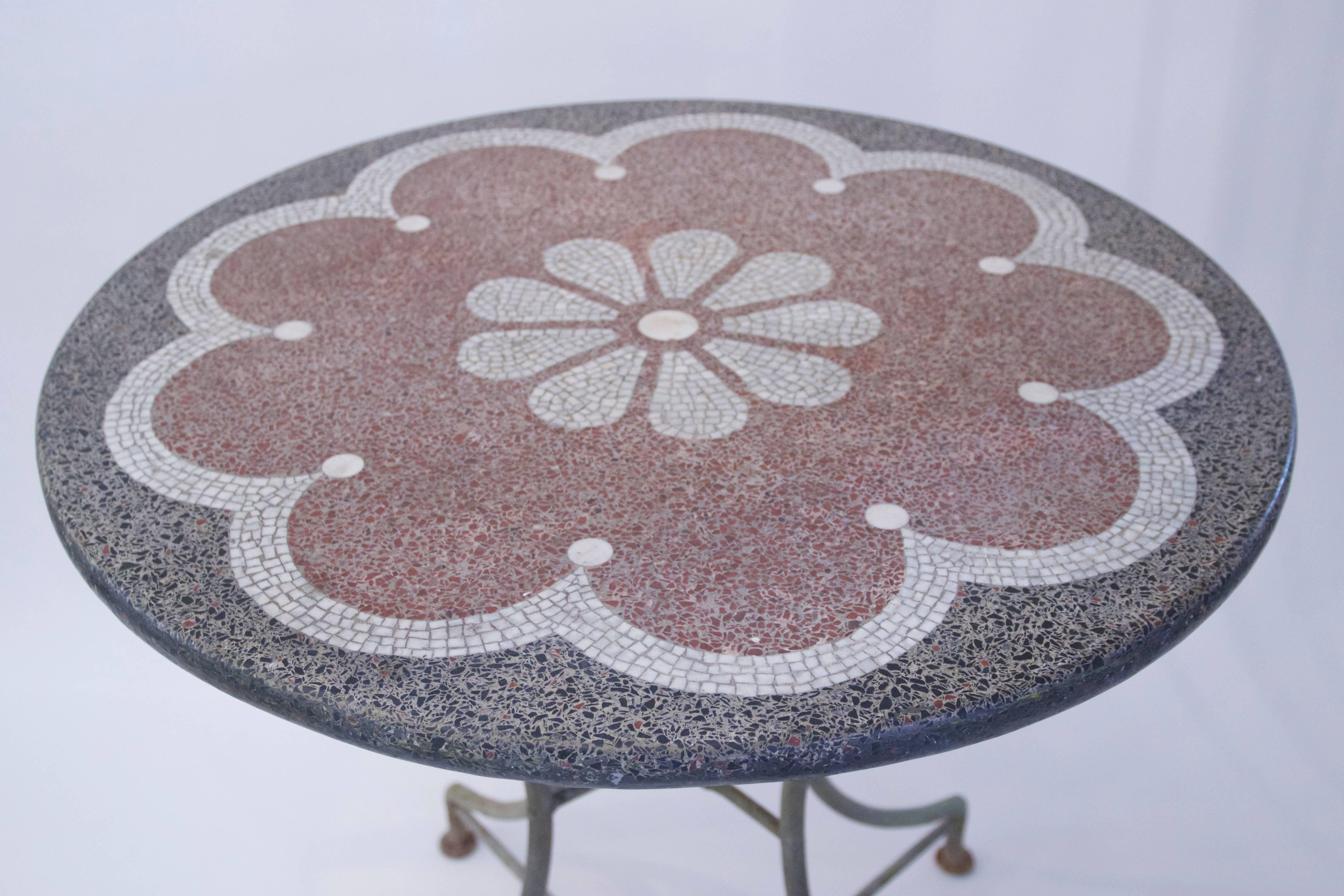 Mid-Century Modern Gueridon, Granite Top and Iron, circa 1970, France For Sale