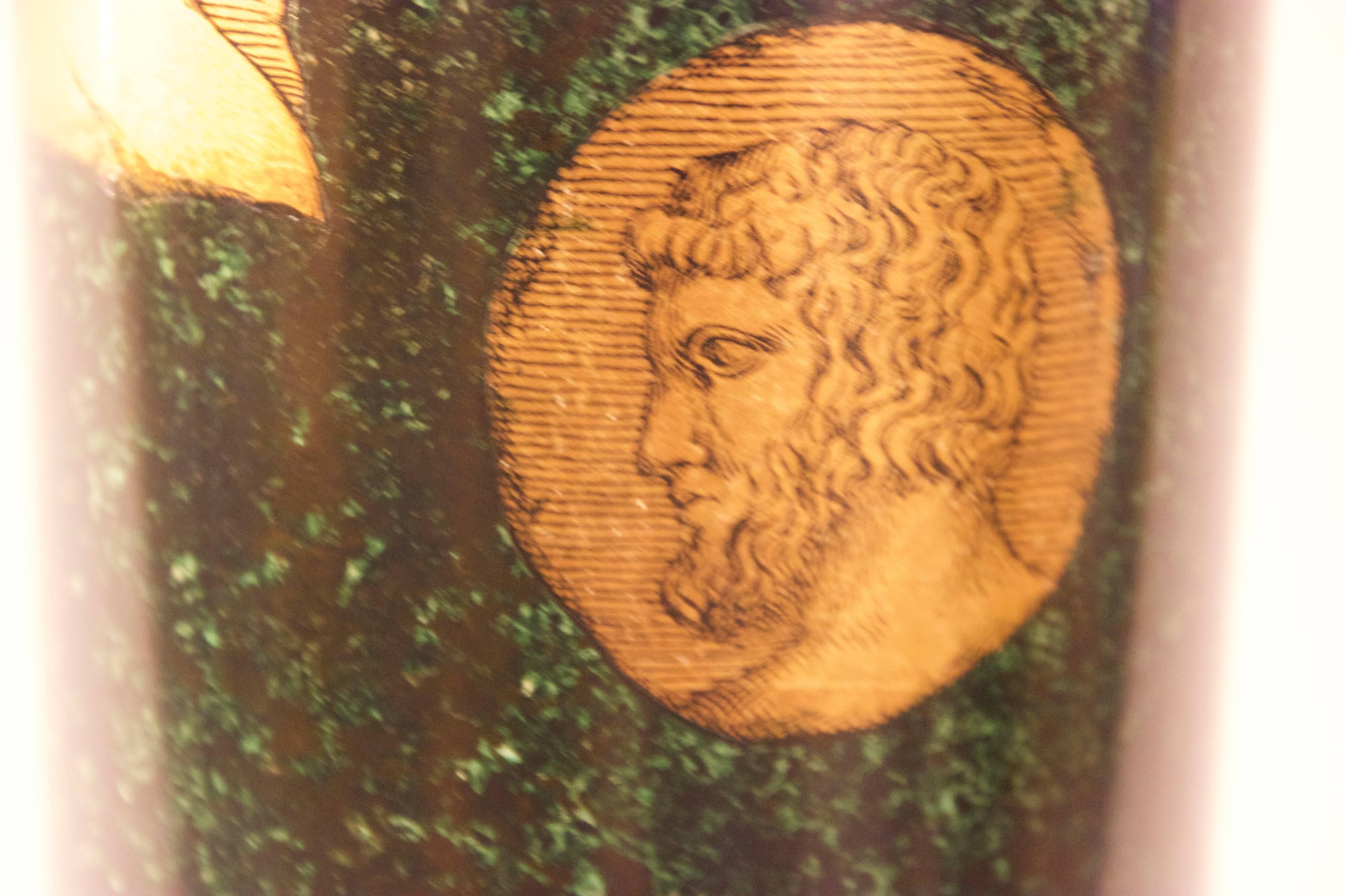 Late 20th Century Piero Fornasetti, Table Lamp, Gilt Brass and Lacquer, circa 1970, Italy