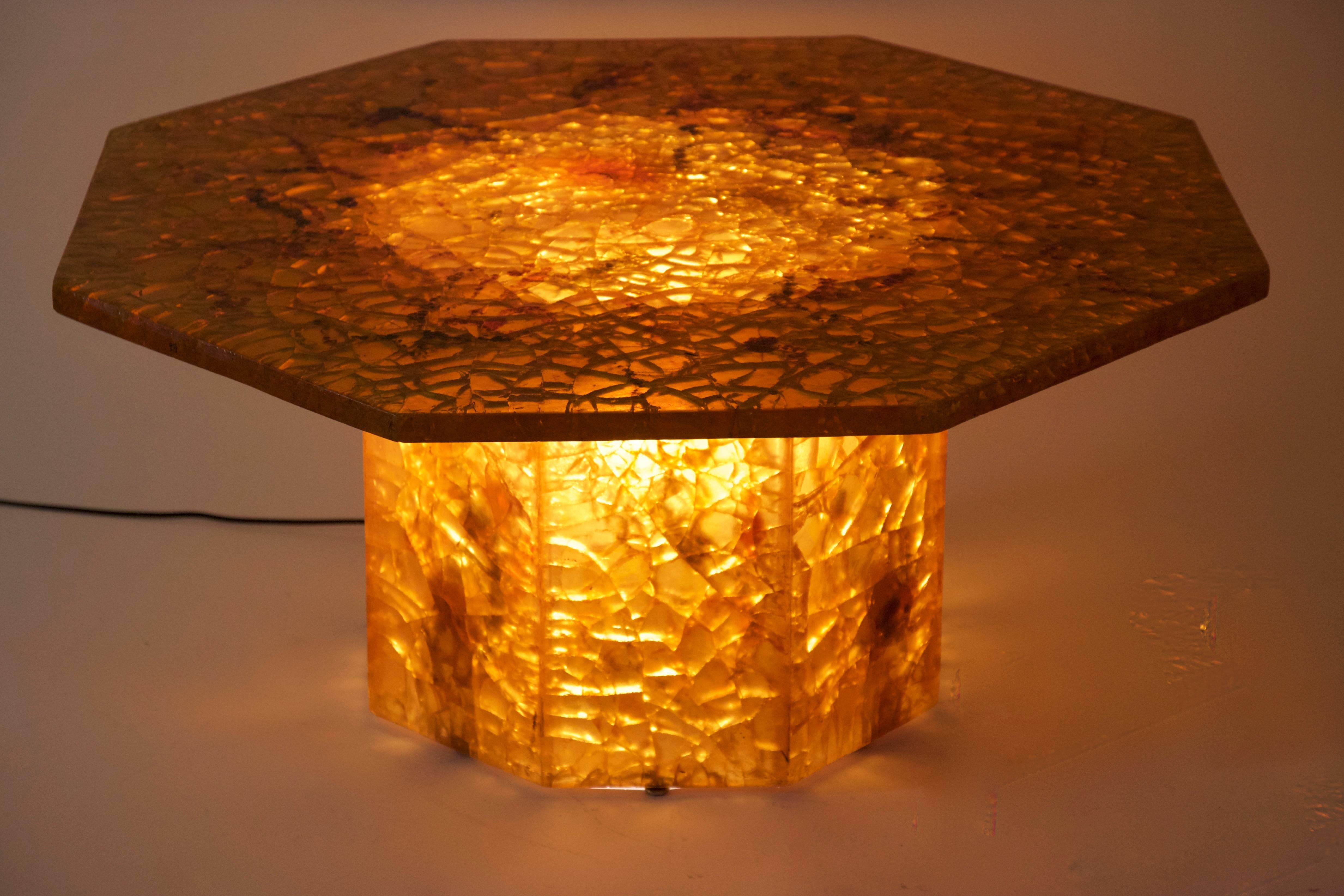 Accolay, Illuminated Coffee Table, Resin, France, circa 1970 2