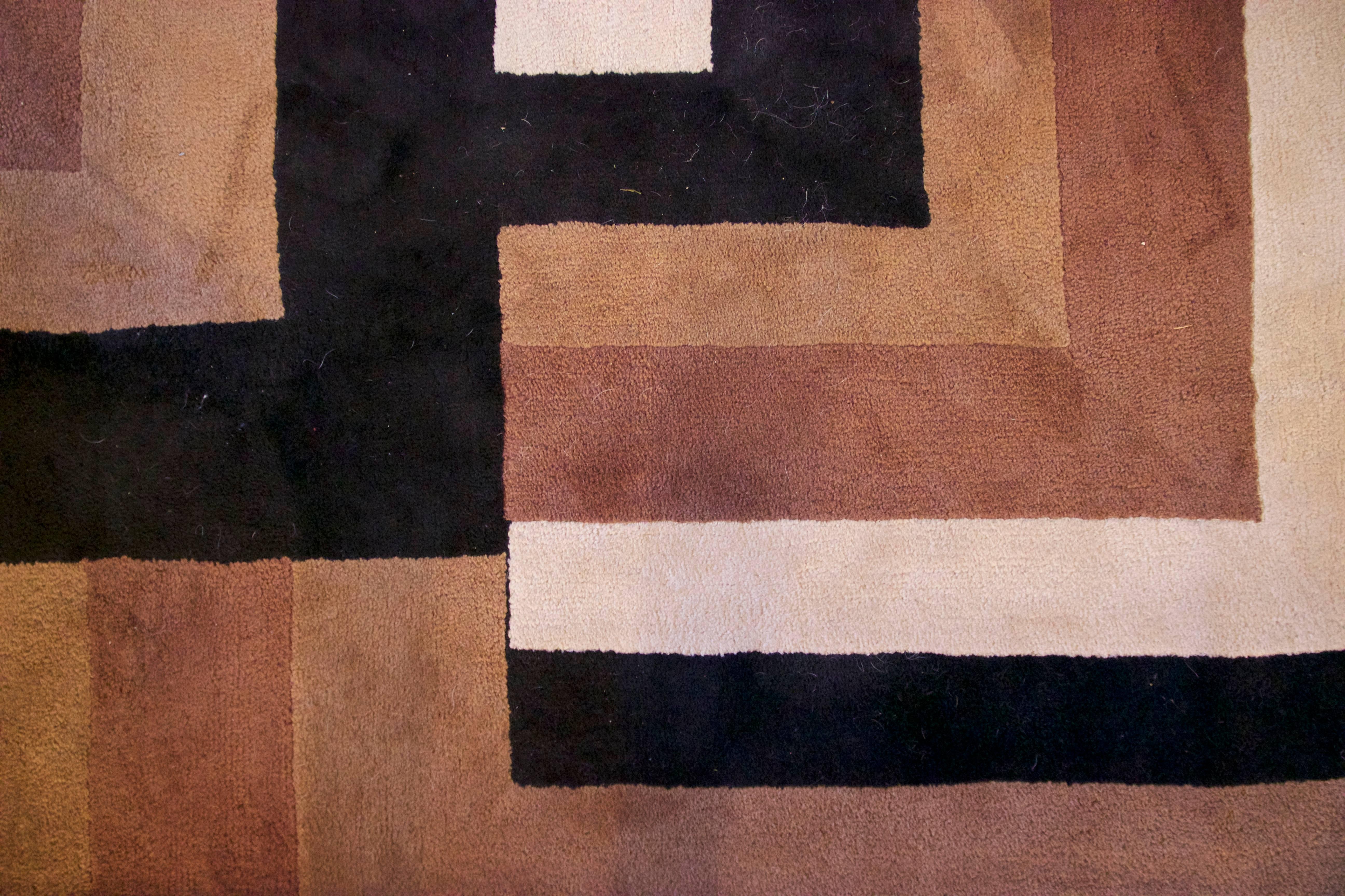 Early 20th Century Sonia Delaunay, Composition 1925 Carpet, Wool, Signed, circa, France