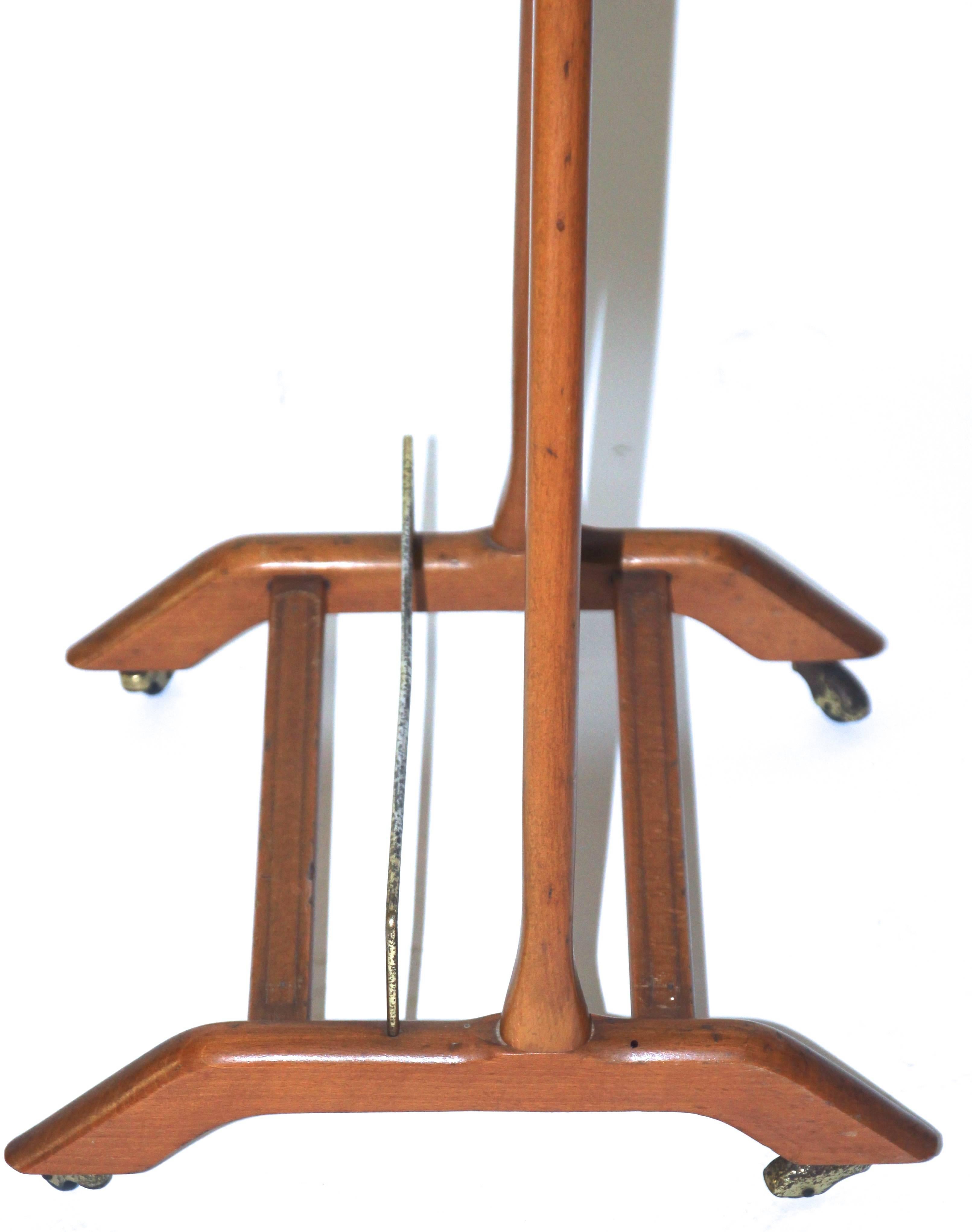Style Ico Parisi, Easel, Wood and Golden Brass, circa 1970, Italy 3