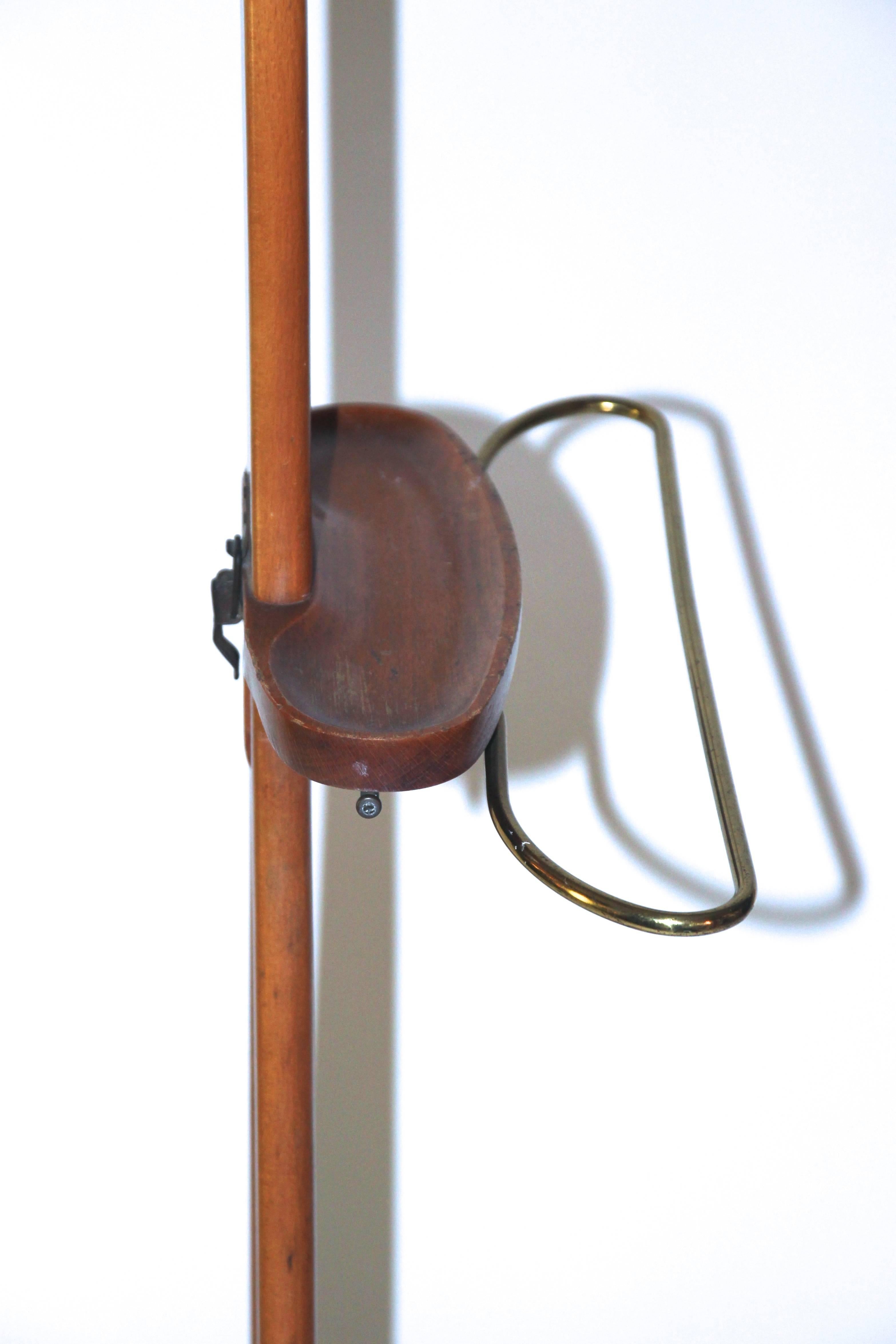 Style Ico Parisi, Easel, Wood and Golden Brass, circa 1970, Italy 1